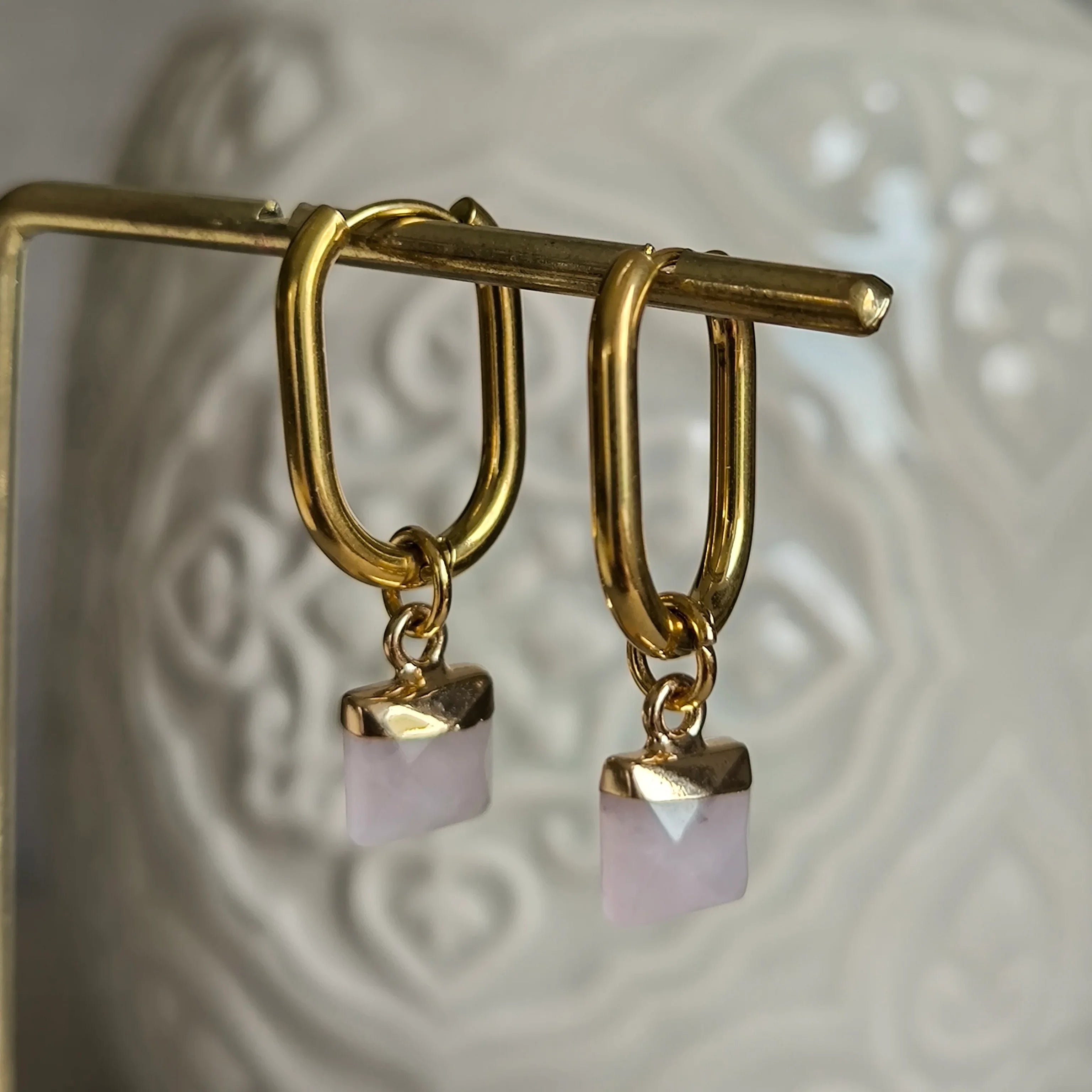 Mineral earrings (Rose quartz) - Marole