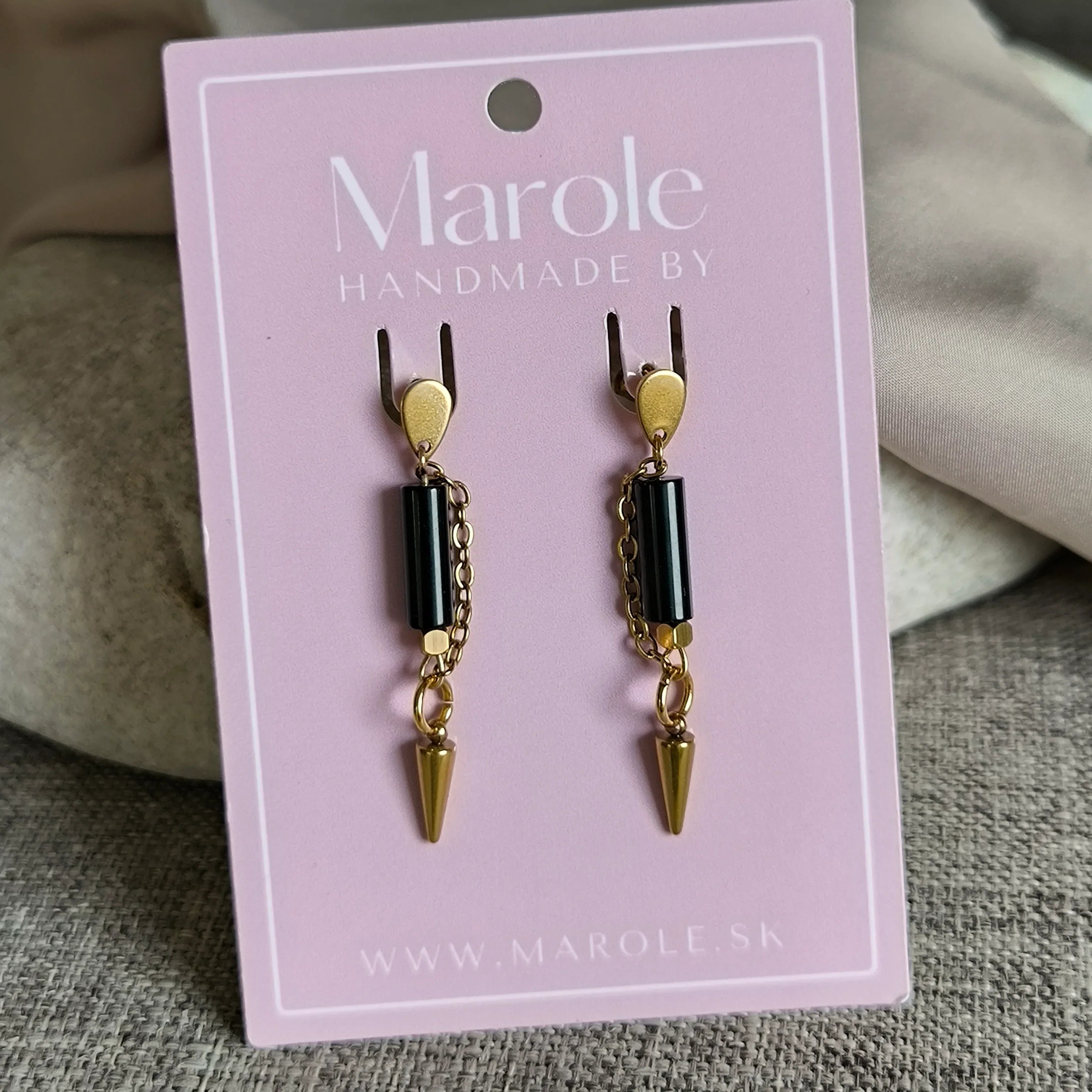 Mineral earrings (Onyx) - Marole