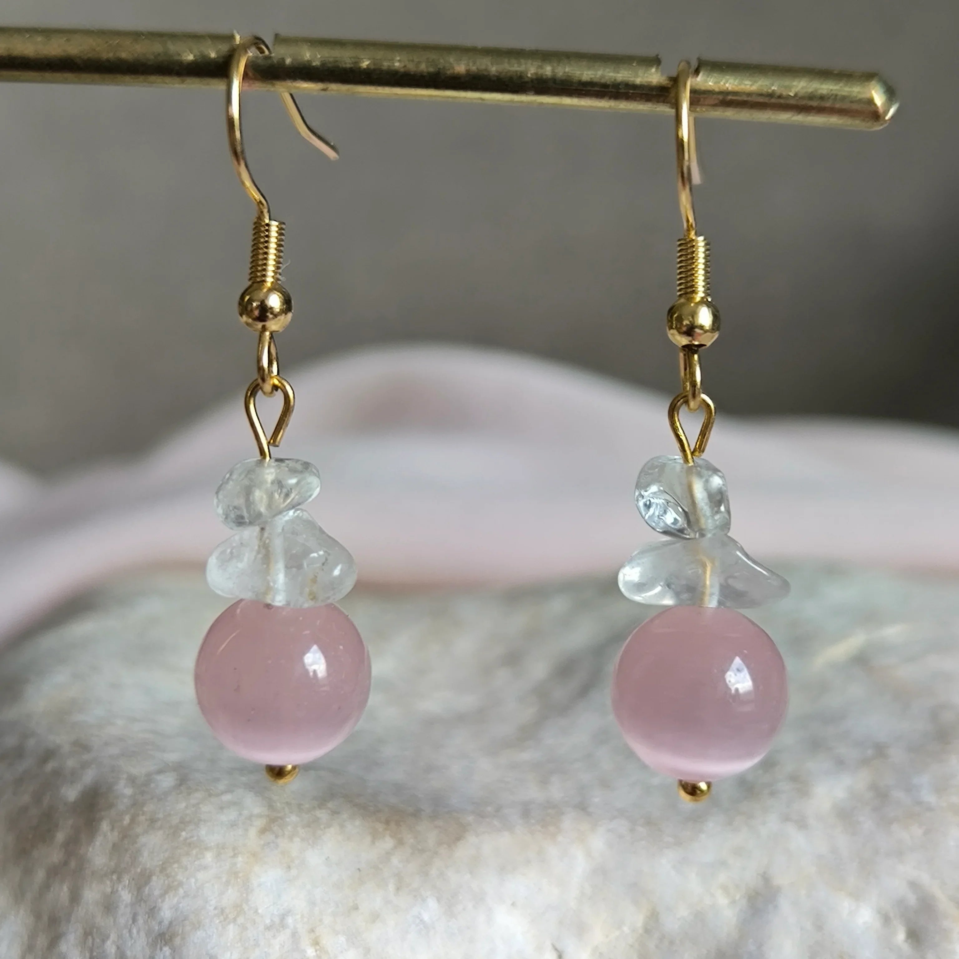 Mineral earrings (Cat's eye, Crystal) - Marole