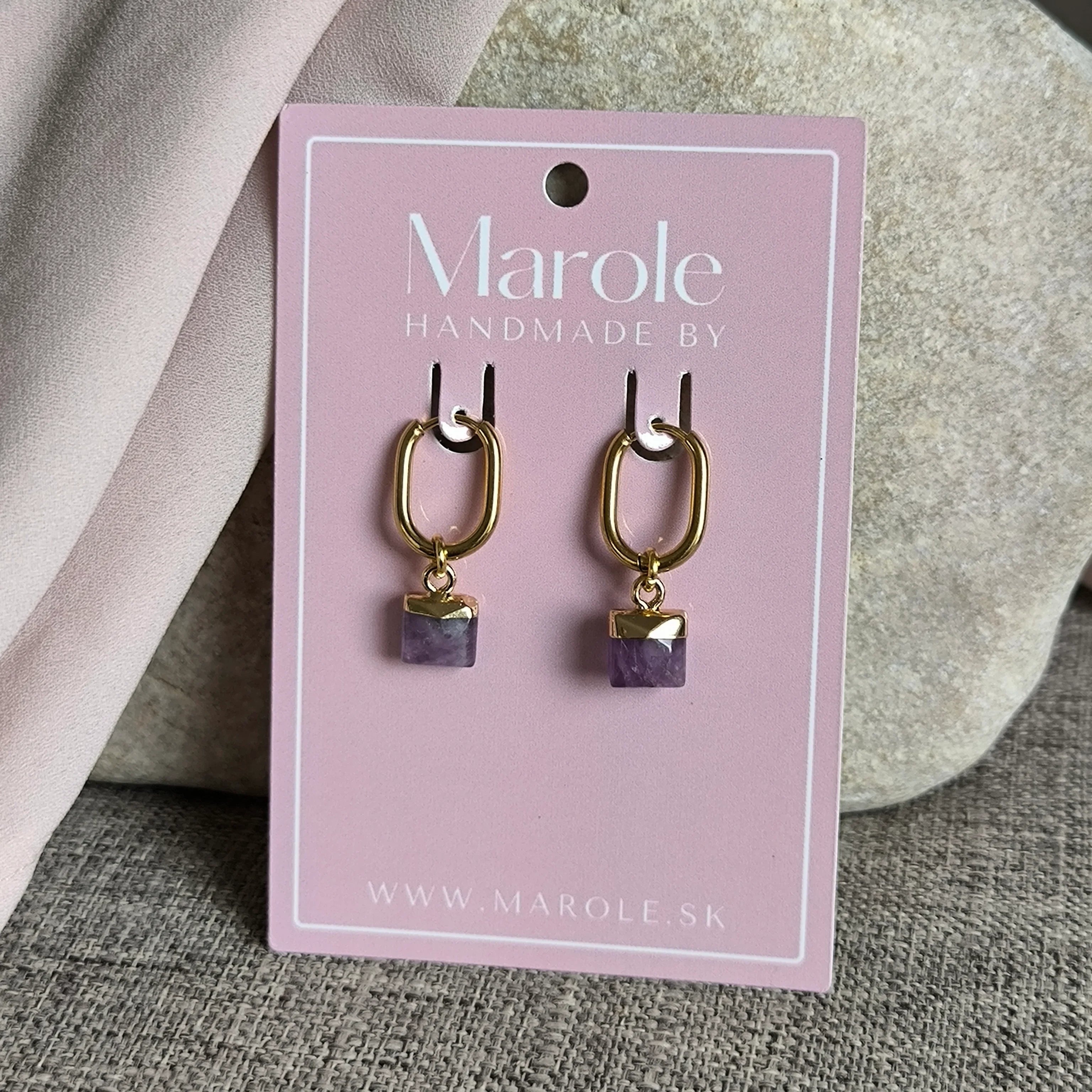Mineral earrings (Amethyst) - Marole
