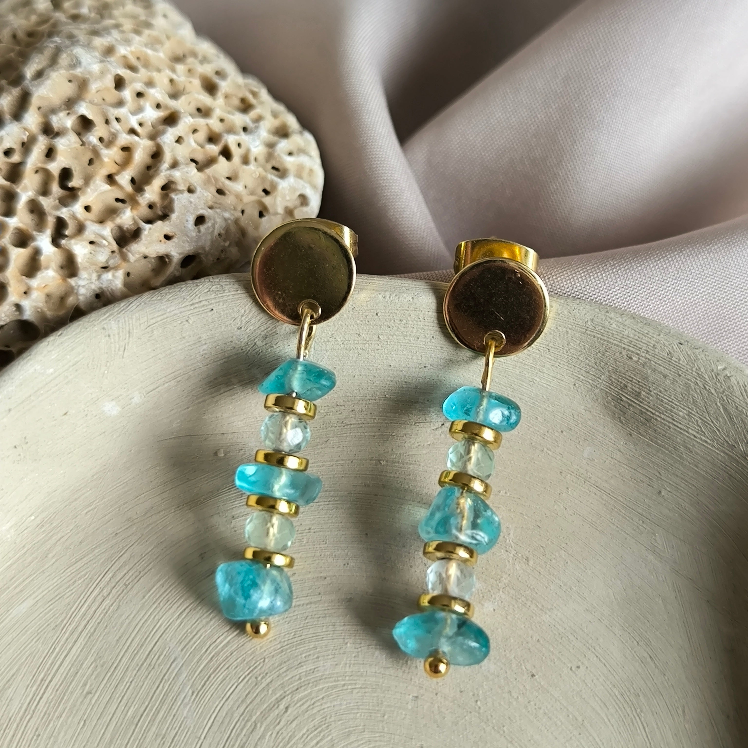 Mineral earrings (Apatite, Flourite)