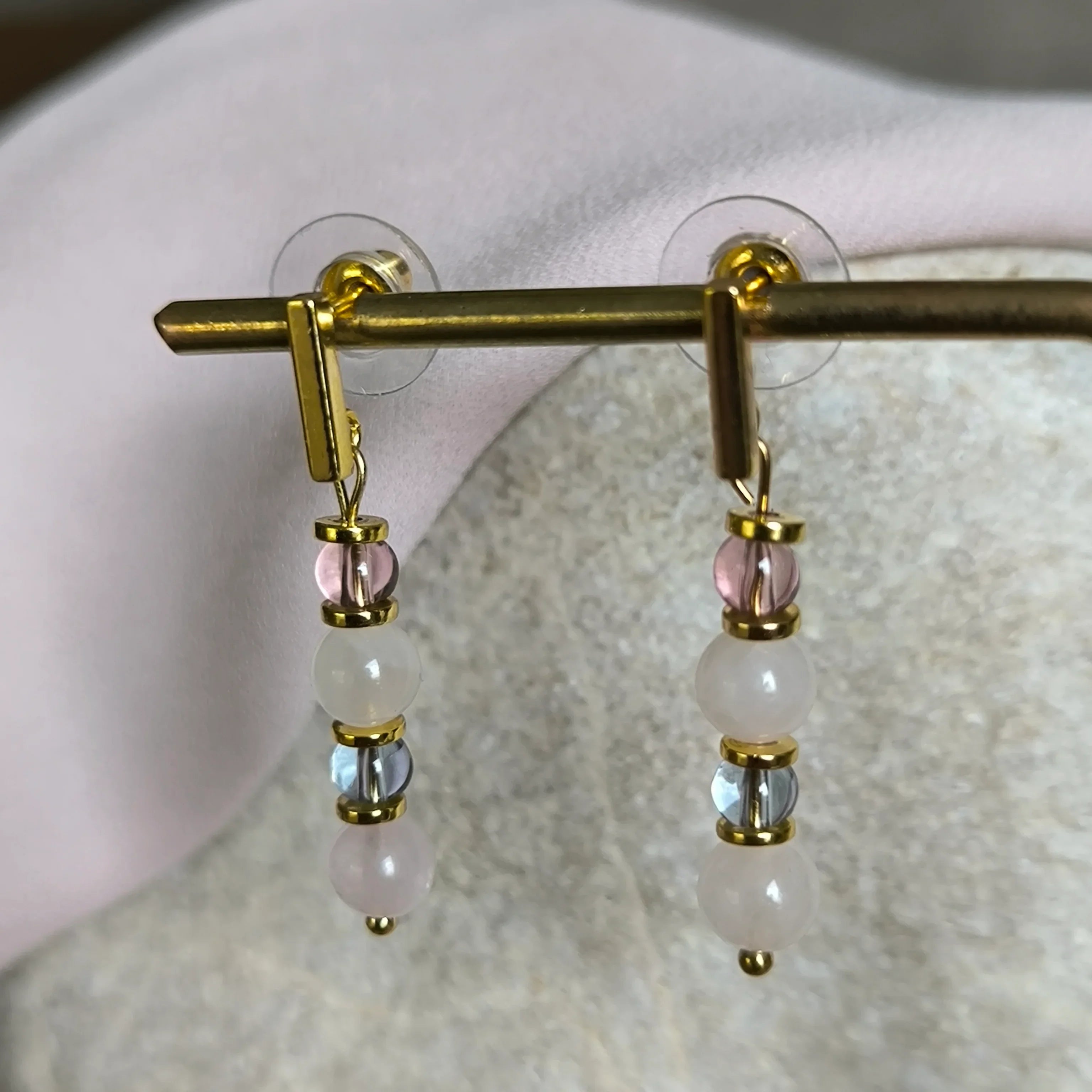 Mineral earrings (Rose quartz) - Marole