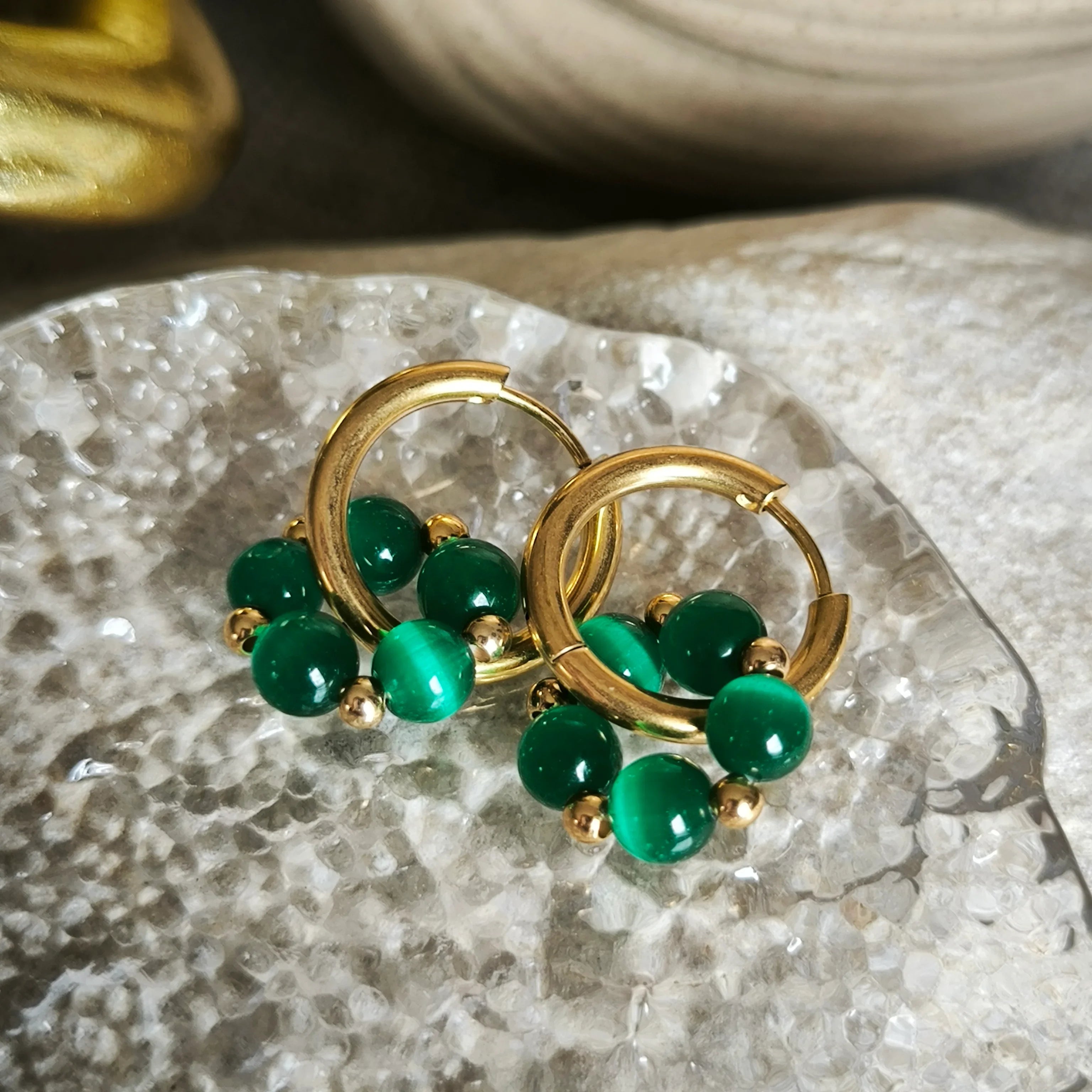 Mineral earrings (Cat's eye) - Marole