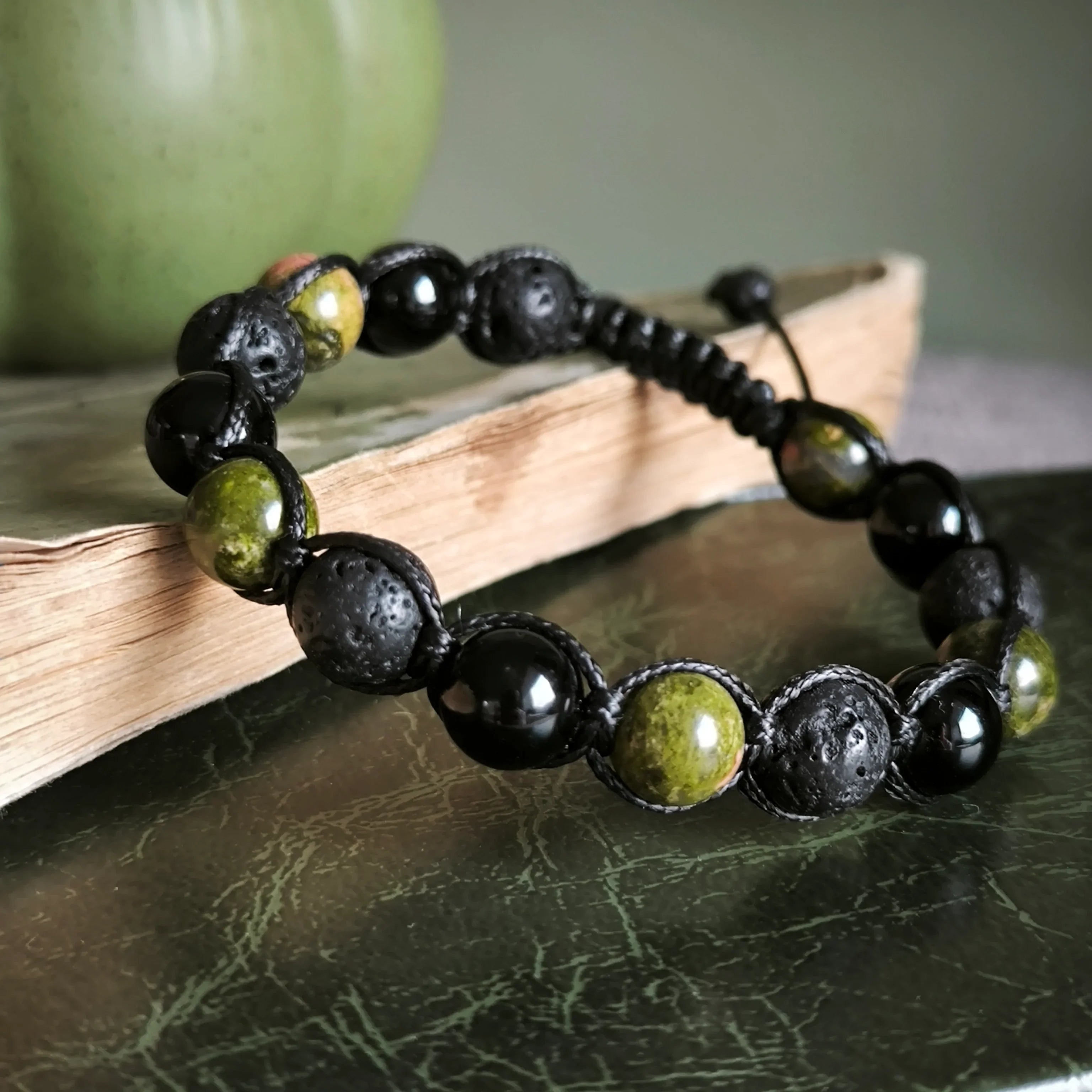 Venom - Mineral Bracelet (Tourmaline, Lava Stone, Unakite) - Marole