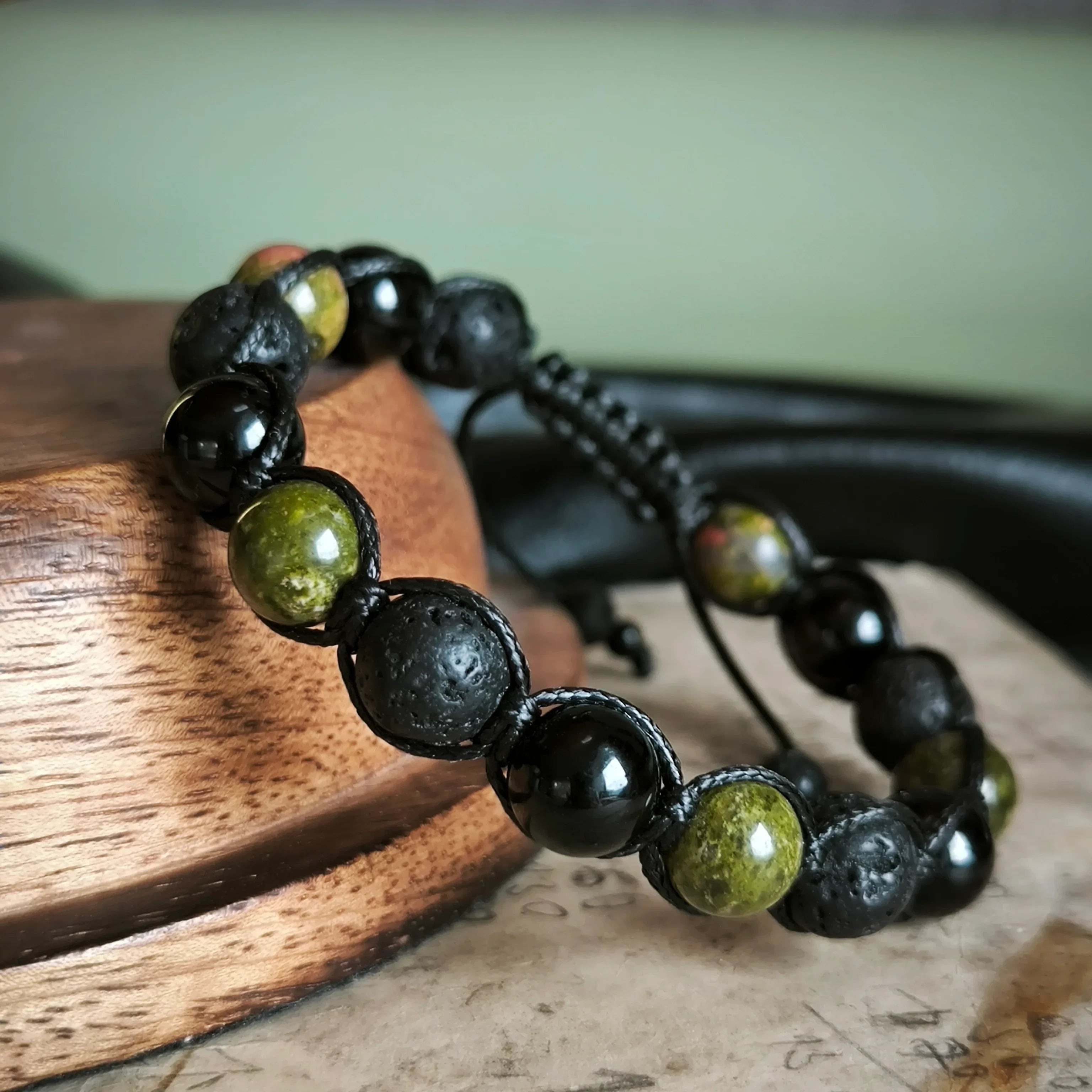 Venom - Mineral Bracelet (Tourmaline, Lava Stone, Unakite) - Marole