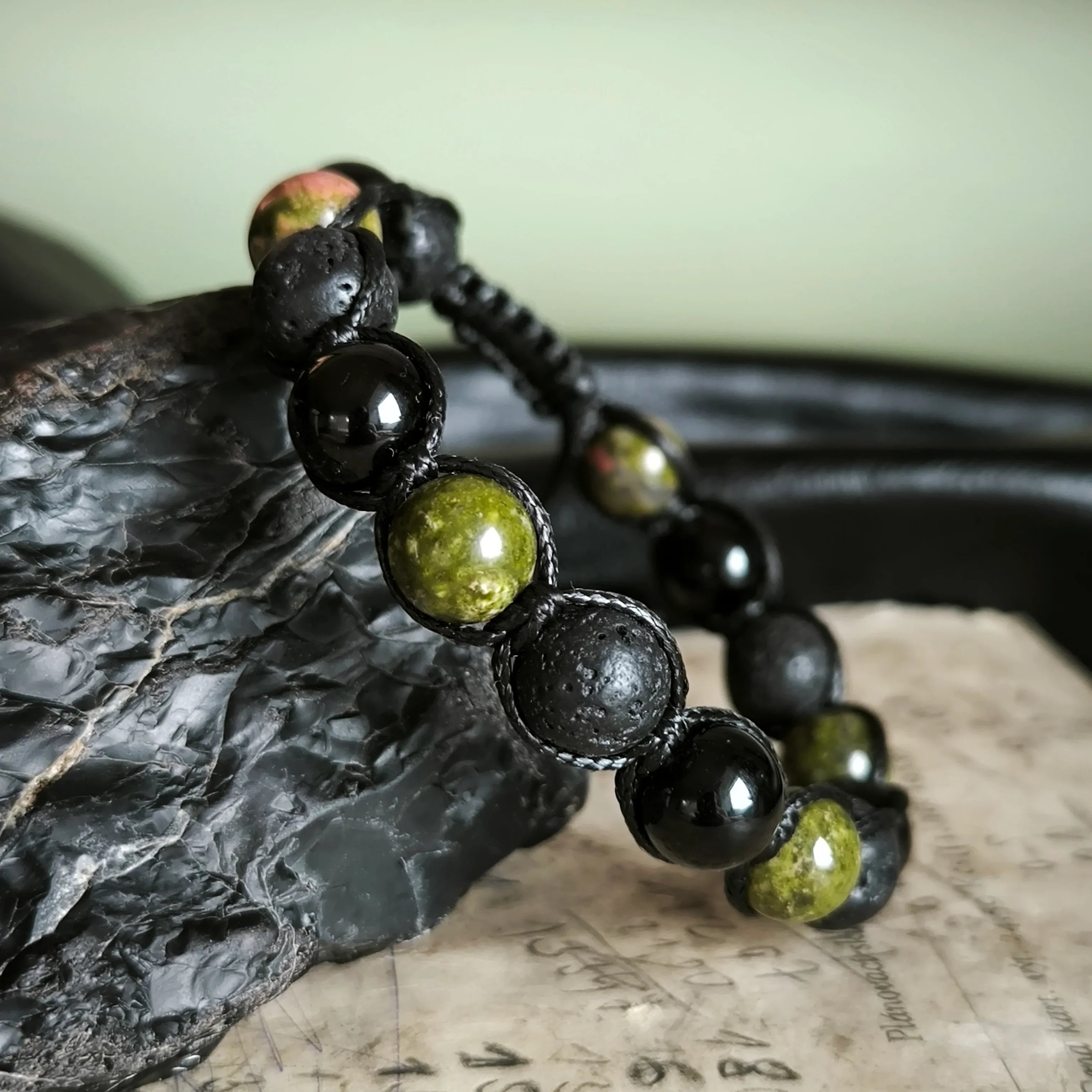 Venom - Mineral Bracelet (Tourmaline, Lava Stone, Unakite) - Marole