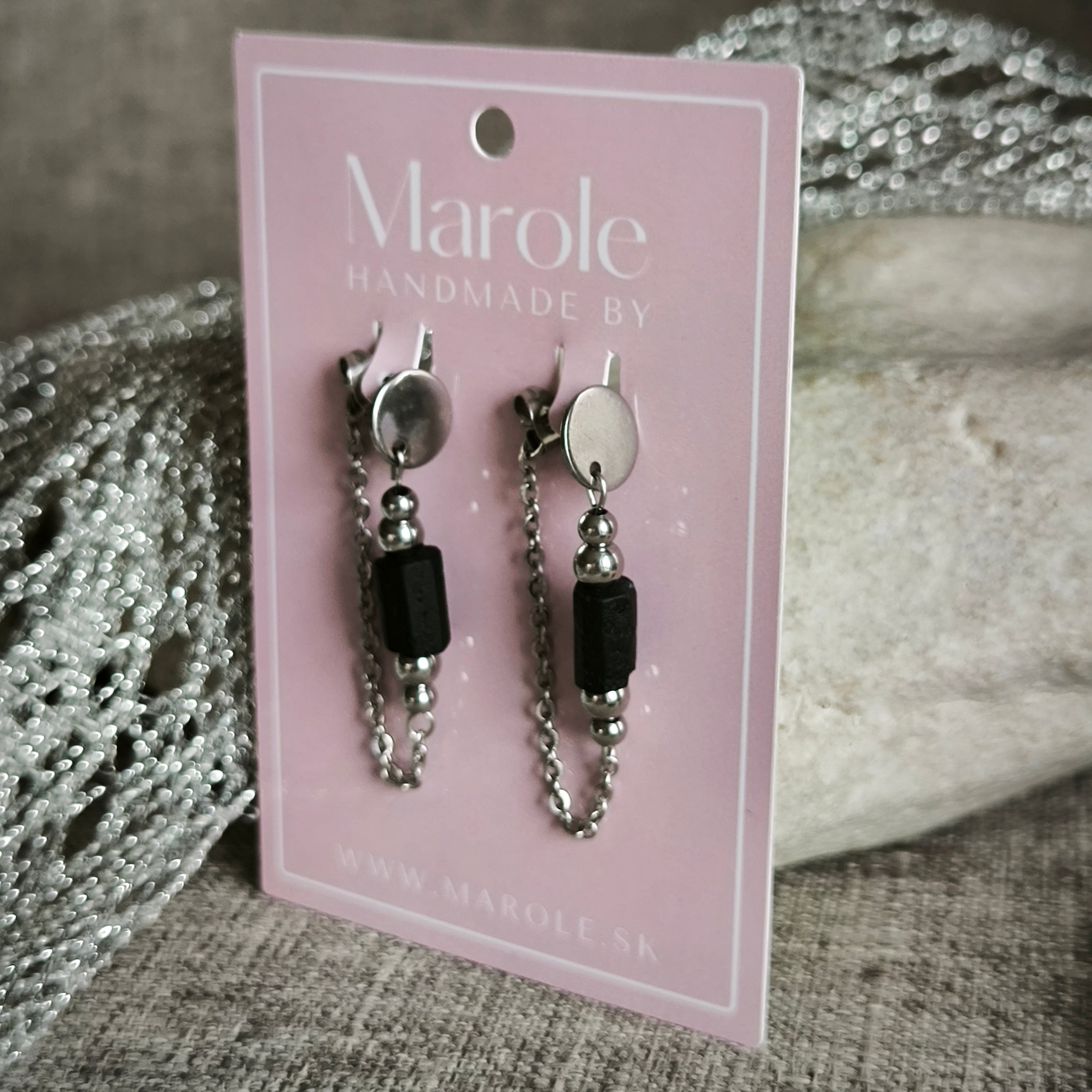 Mineral earrings (Tourmaline)