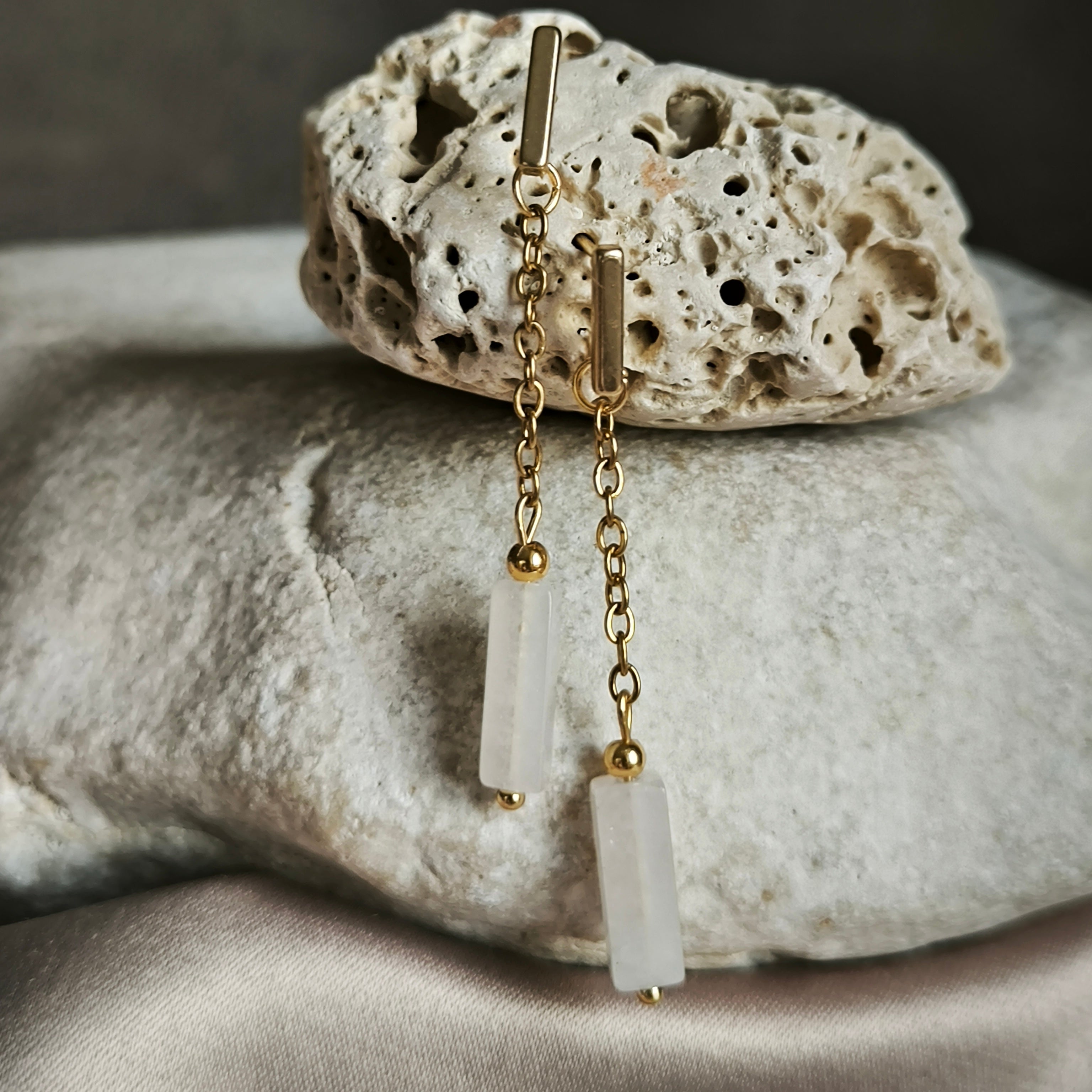 Mineral earrings (Jadeite)