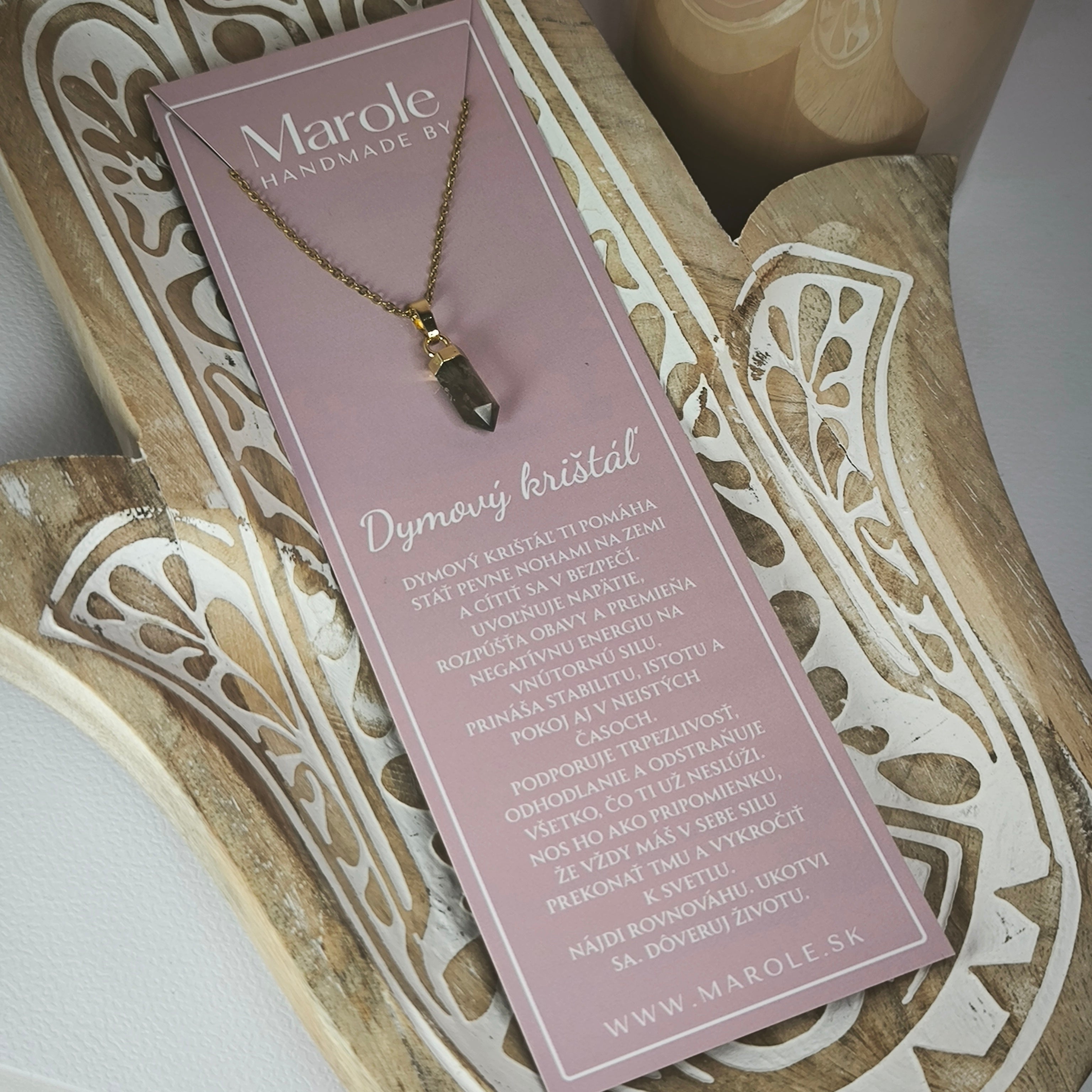 Chain with a pendant made of natural mineral (Smoky Crystal)