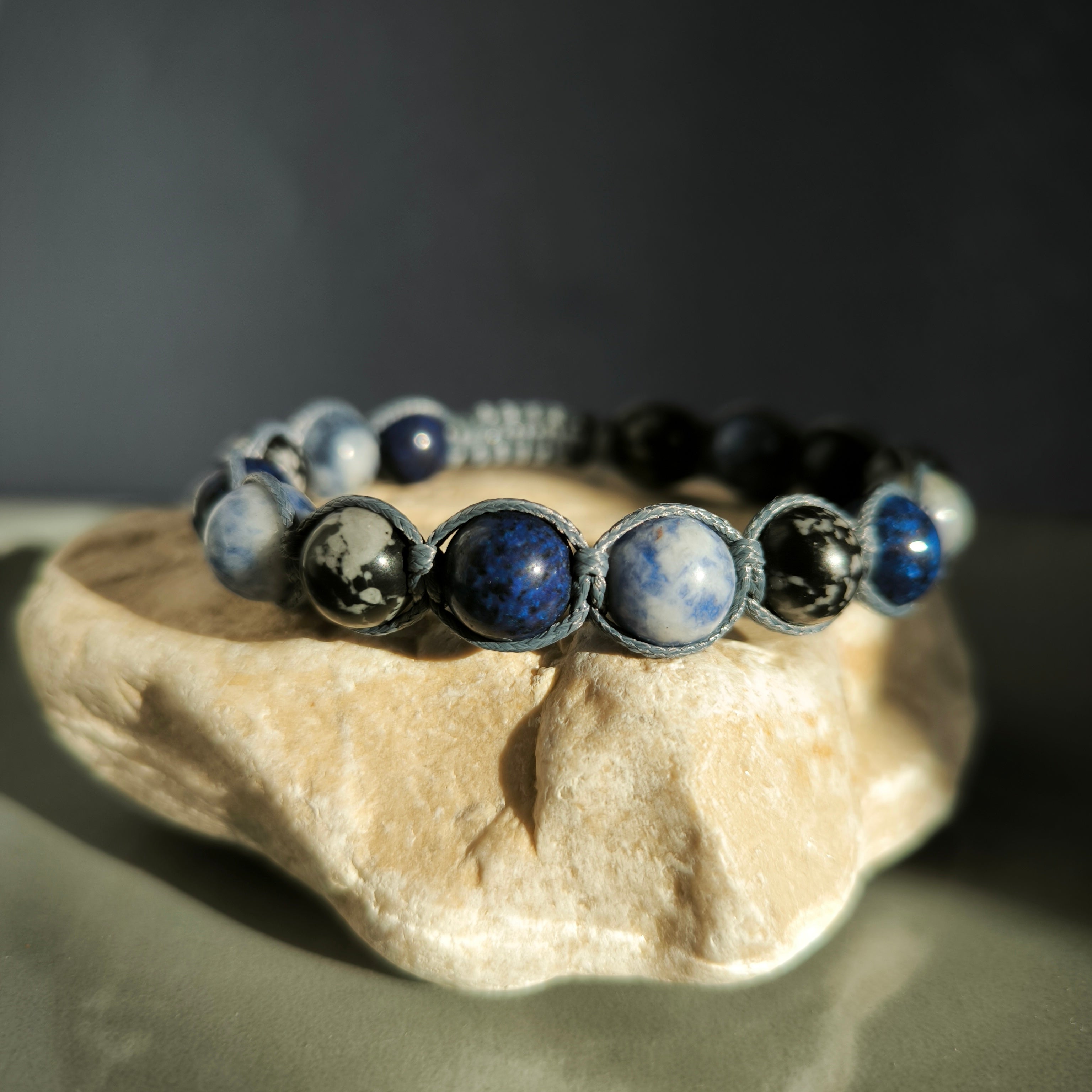 Poseidon - Mineral Bracelet (Sodalite, Lapis Lazuli, Obsidian)