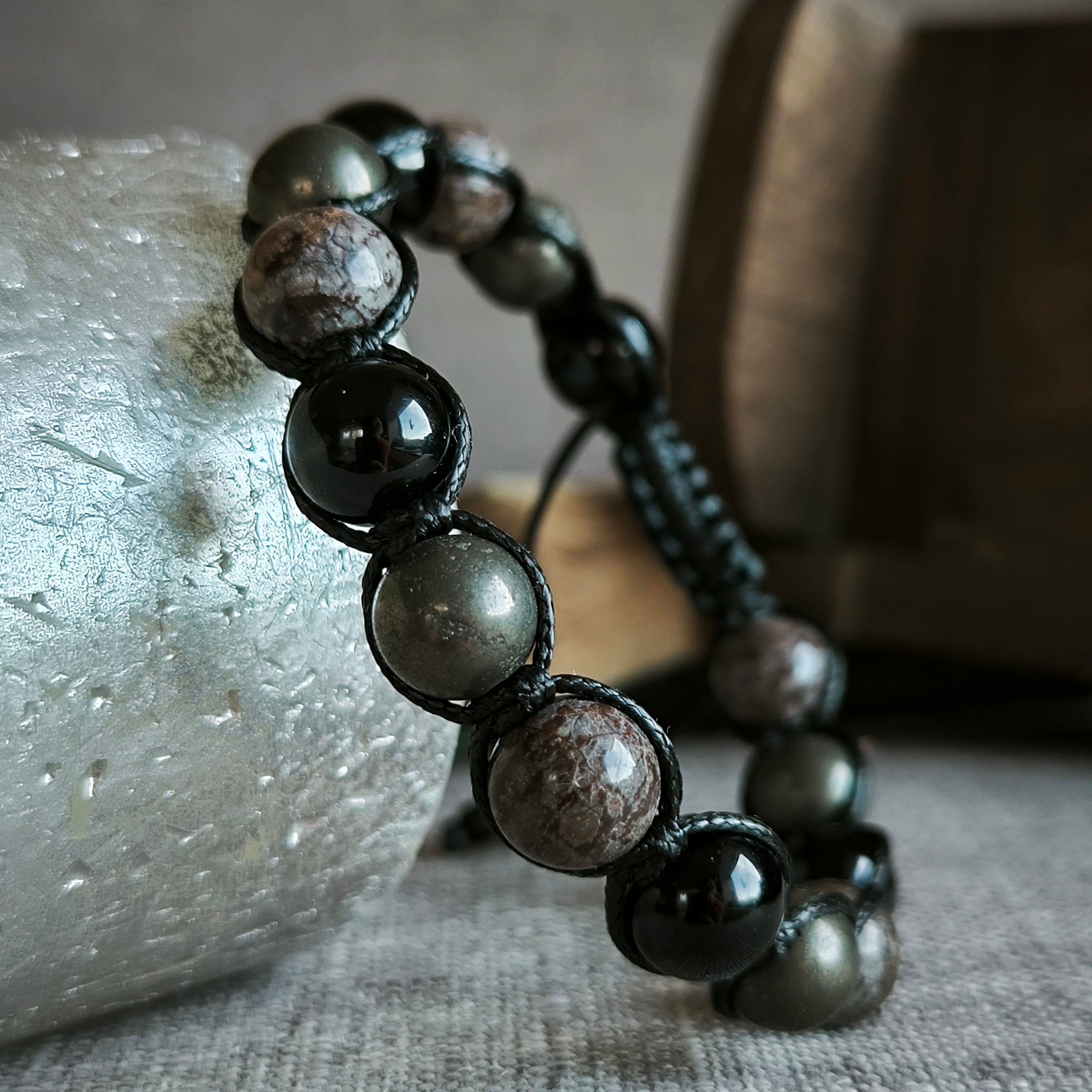 Thor - Mineral Bracelet (Tourmaline, Obsidian, Pyrite)