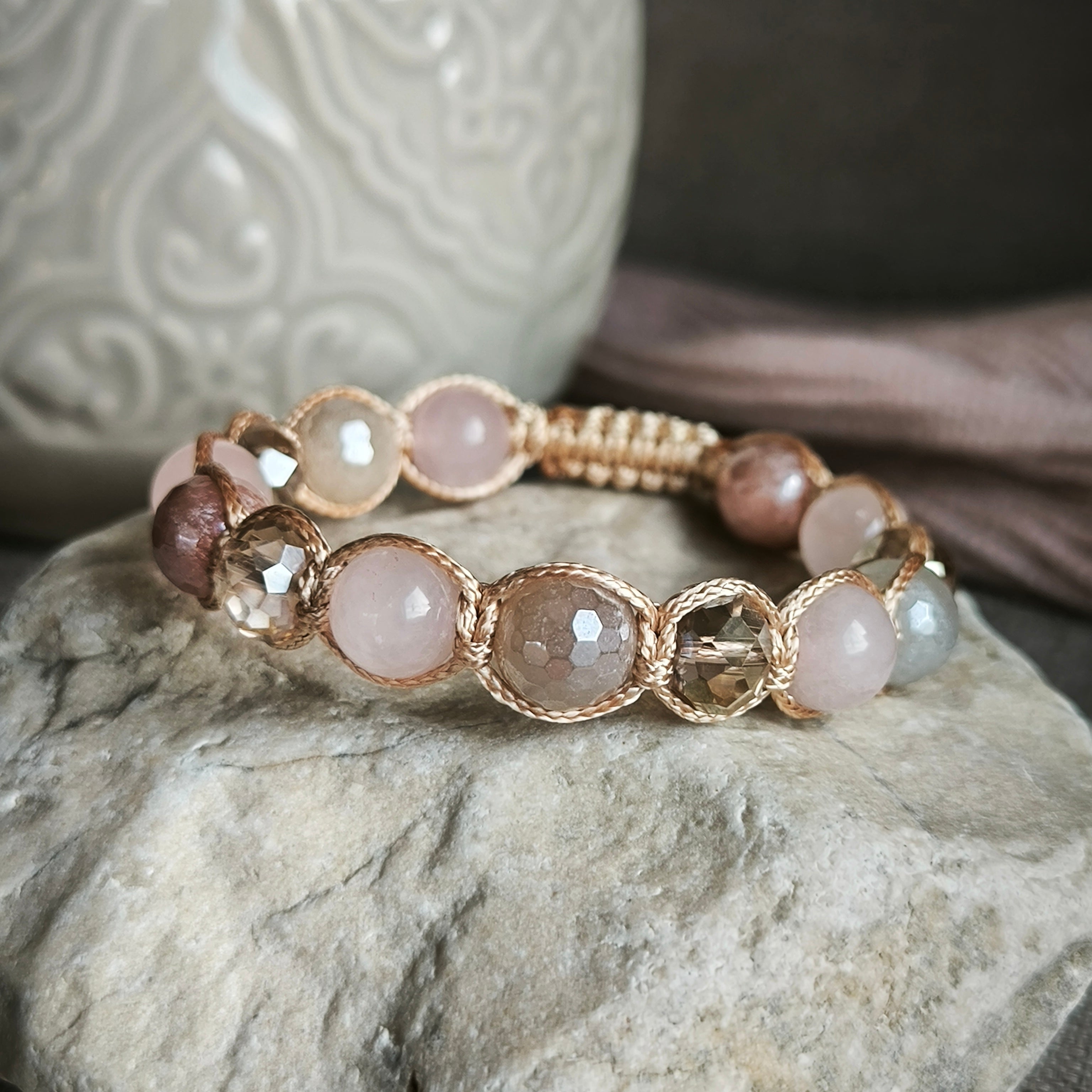 Tessa - Mineral bracelet (Rose quartz, Aventurine)