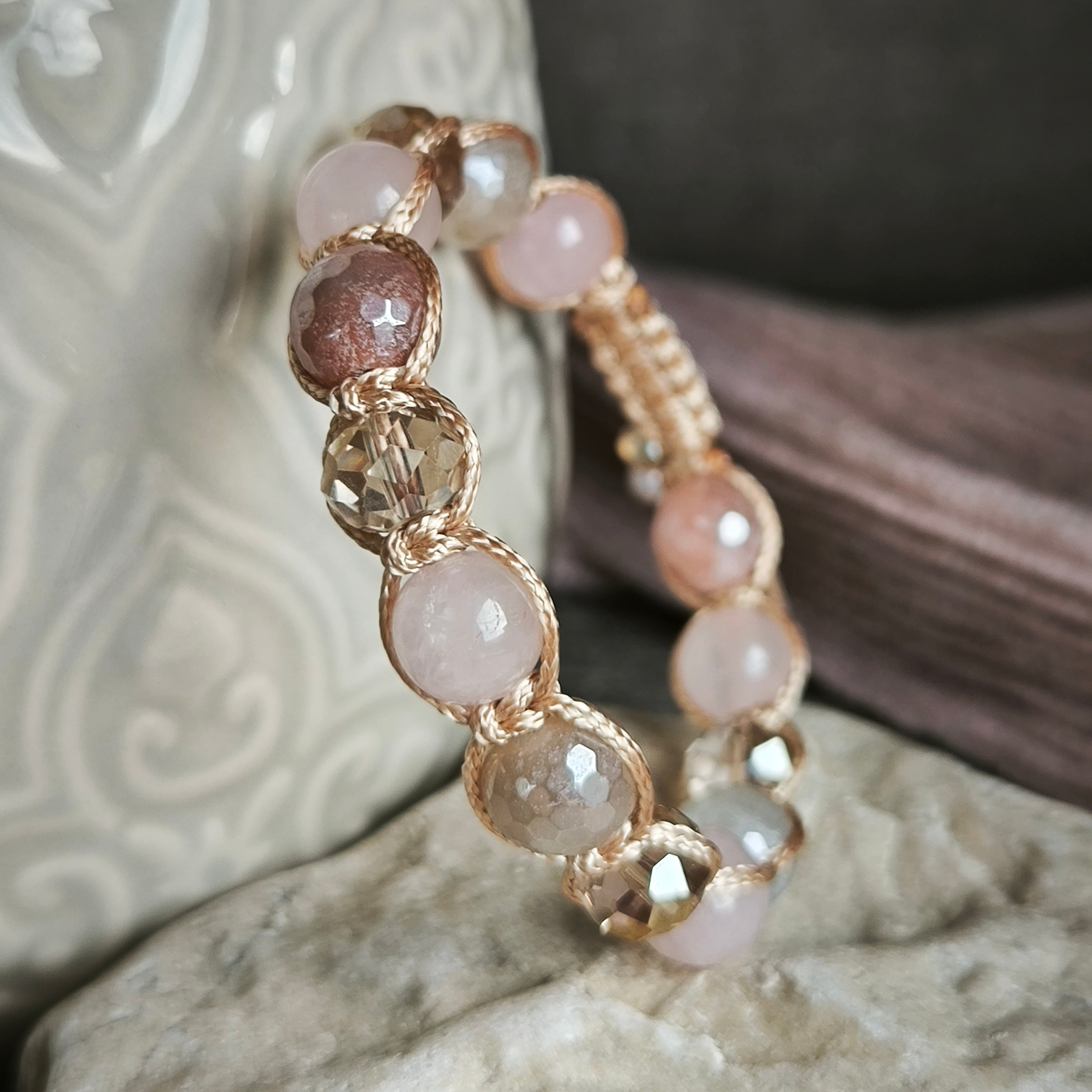 Tessa - Mineral bracelet (Rose quartz, Aventurine)