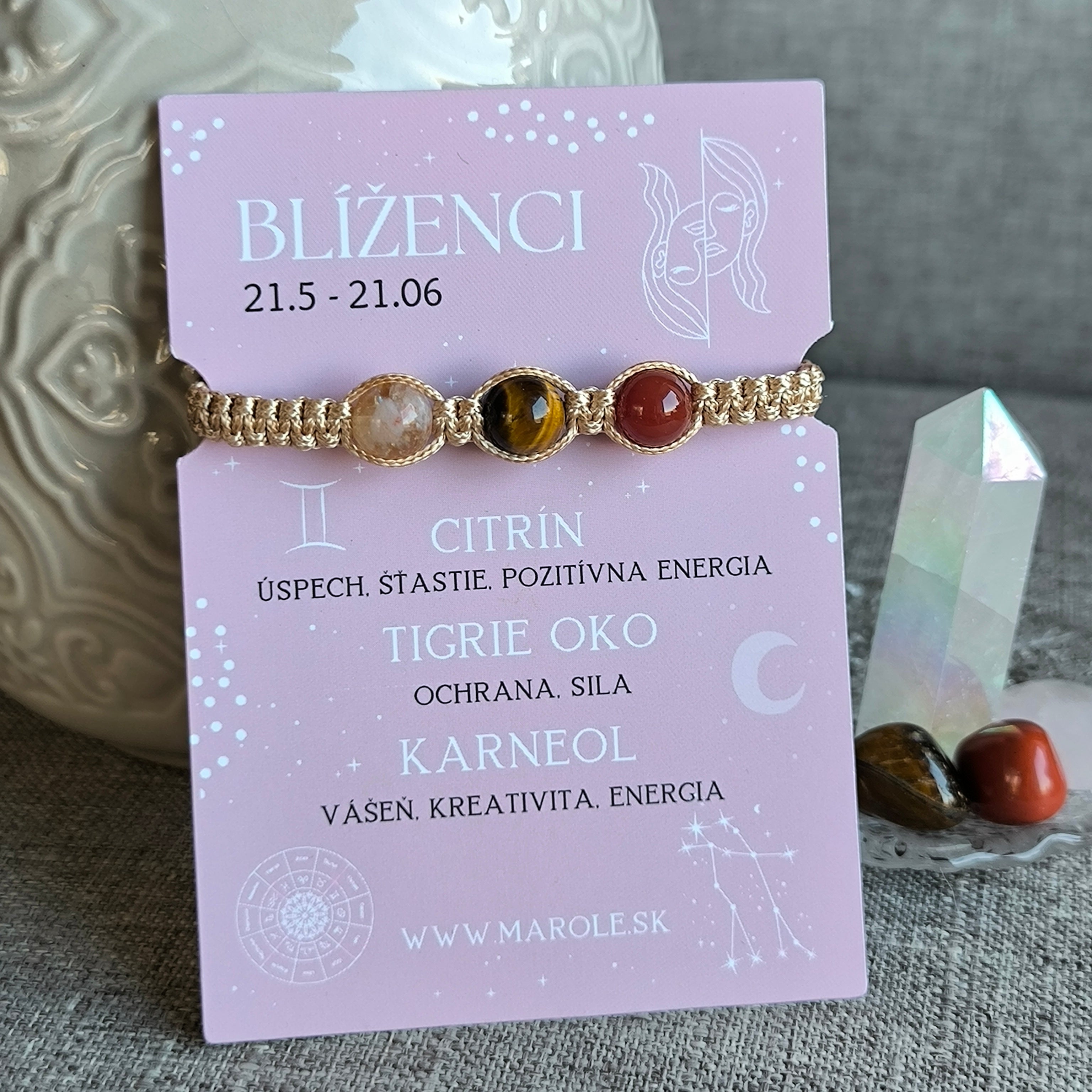 Zwillinge (Ctrin, Tigerauge, Karneol)