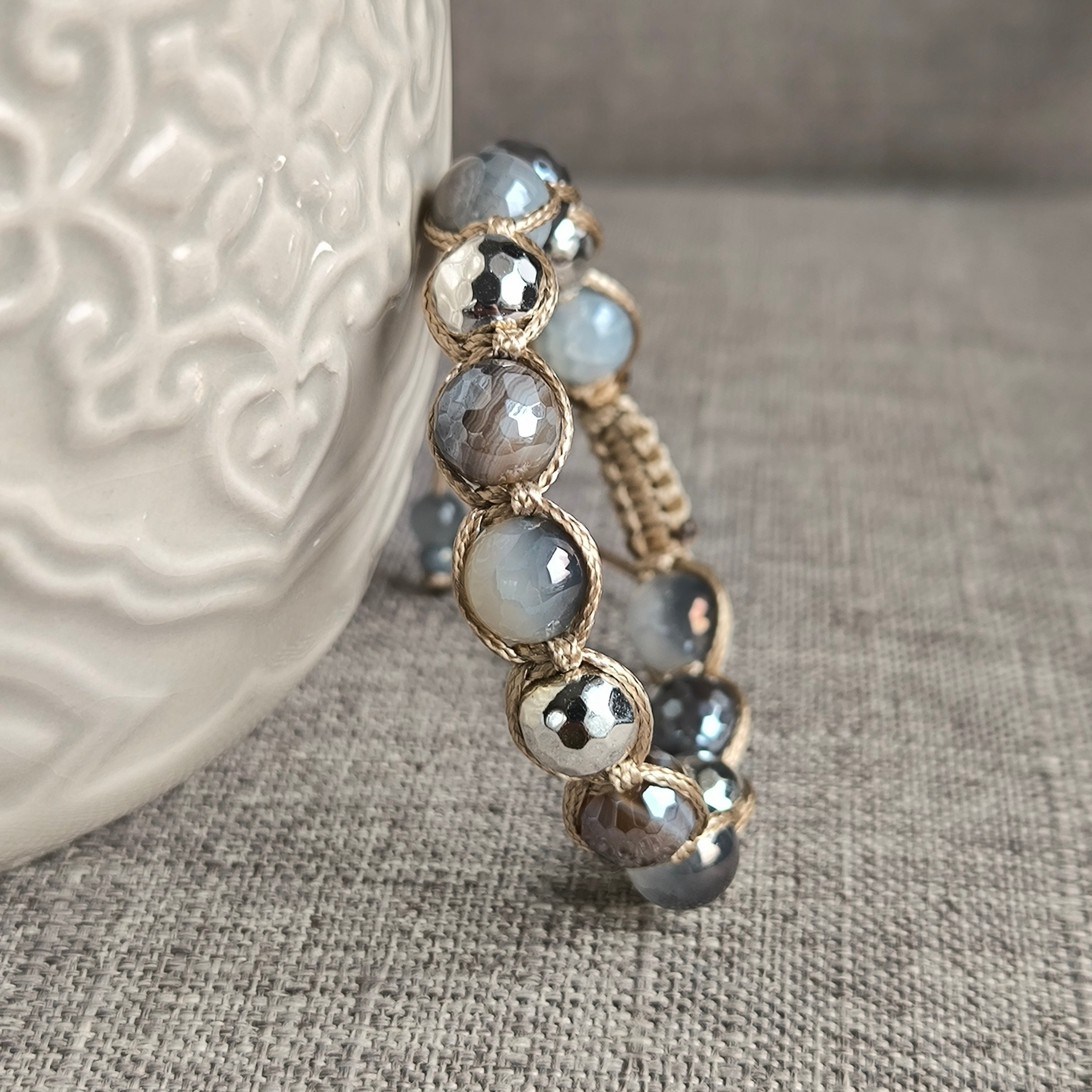 Zirelle - Mineralienarmband (Achat, Hämatit)