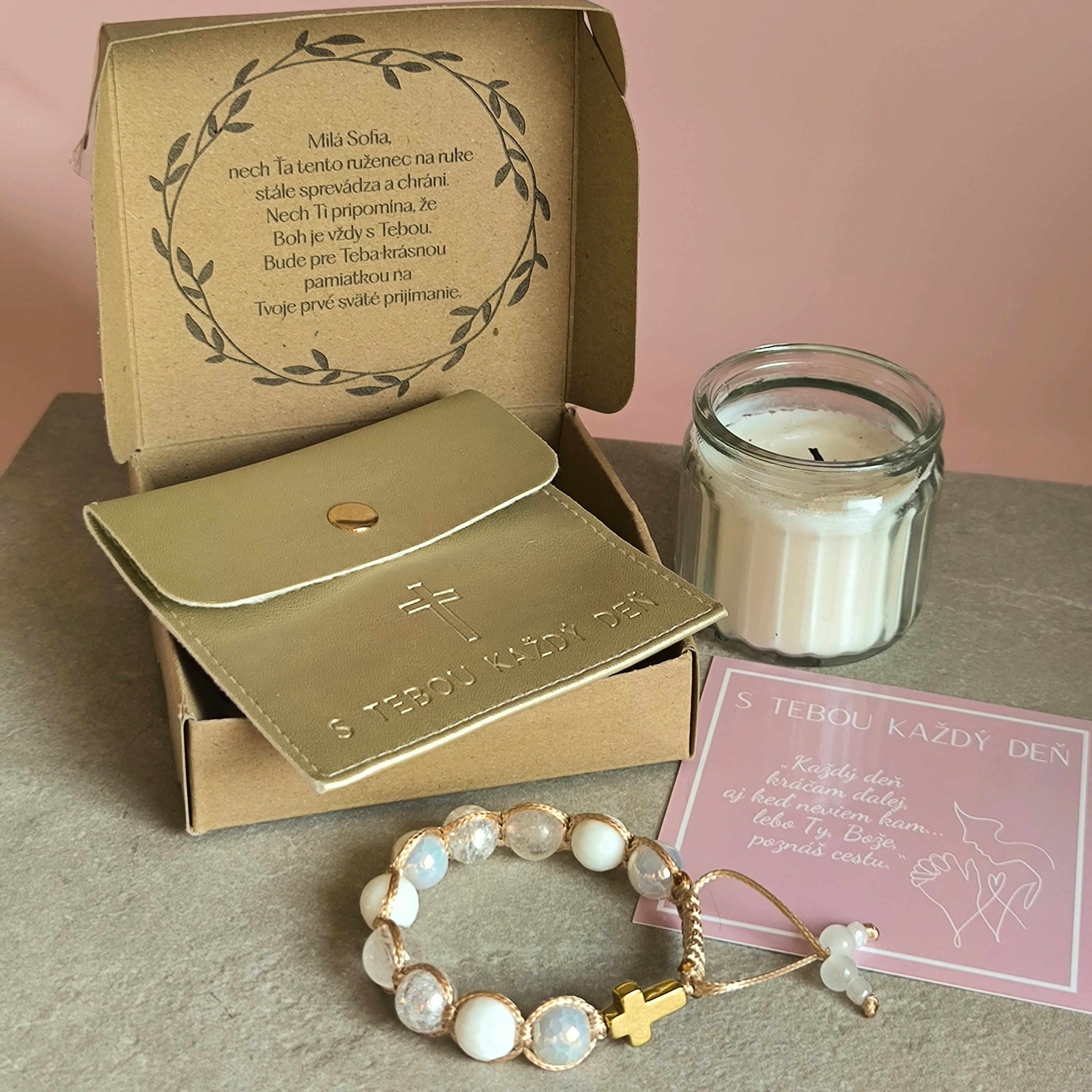 Ruženec na ruku pre dievča (Krištáľ, Achát, Jadeit, Hematit)