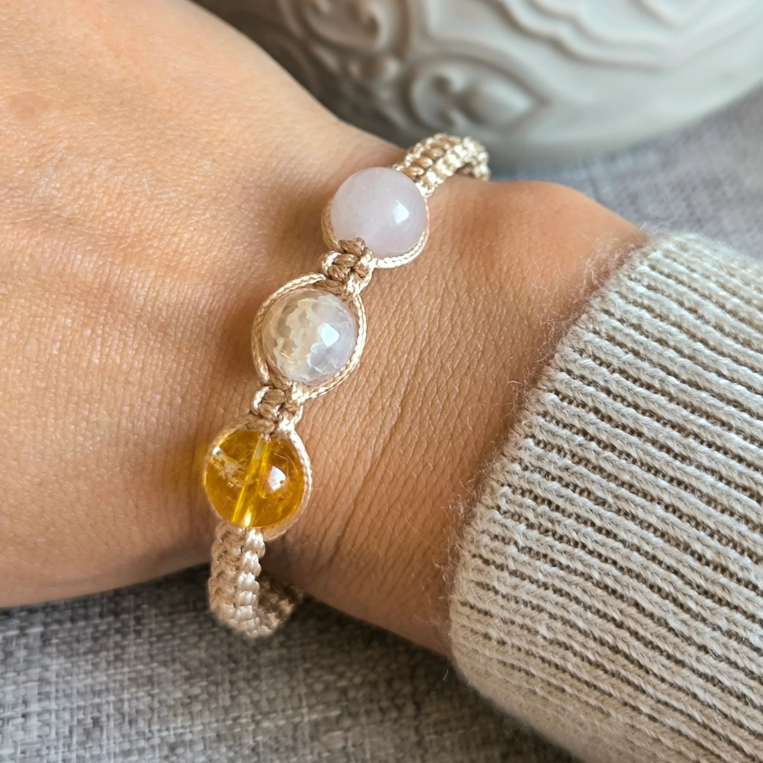 Stier (Citrin, Achat, Rosenquarz) – Marole