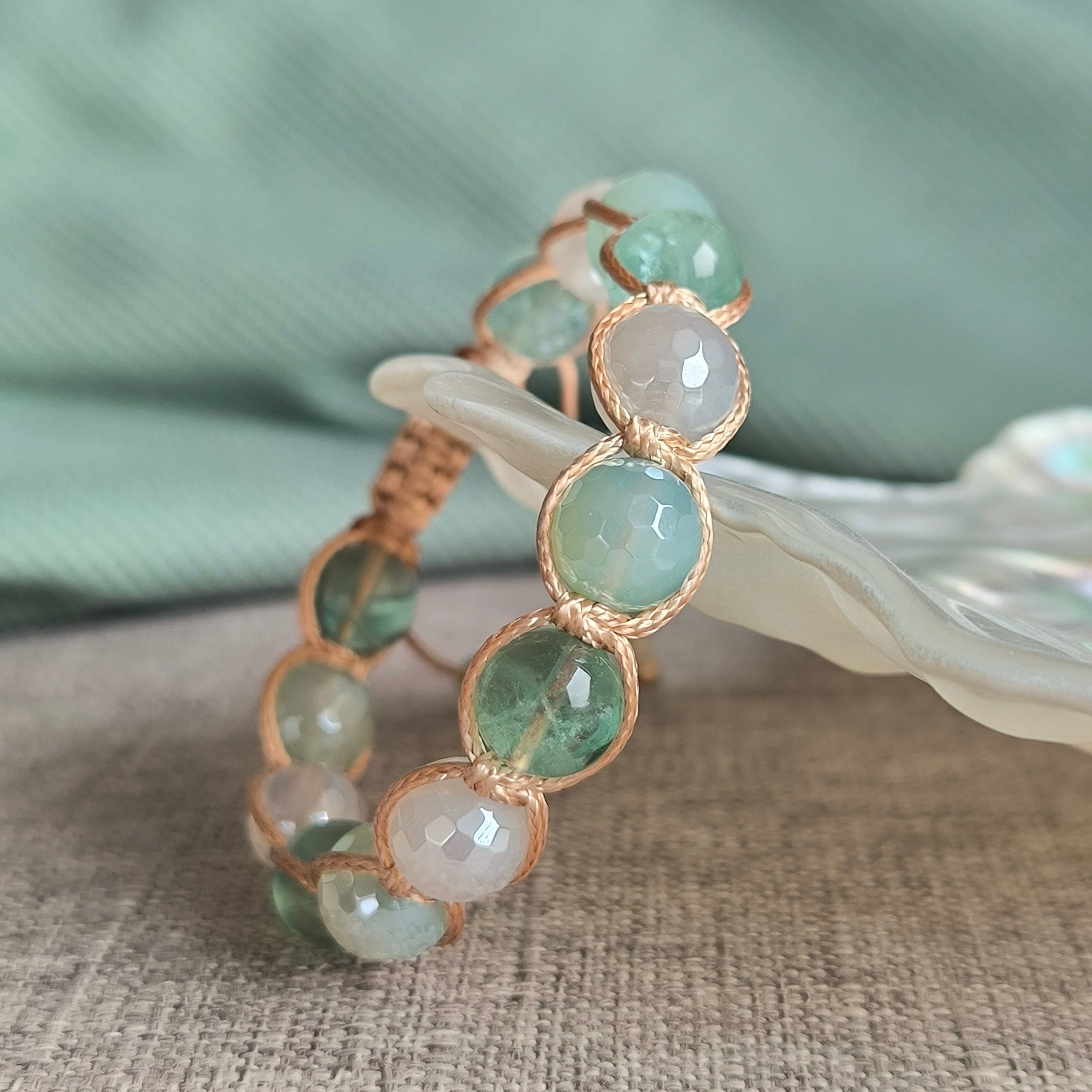 Fiona – Mineralienarmband (Fluorit, Achat) – Marole