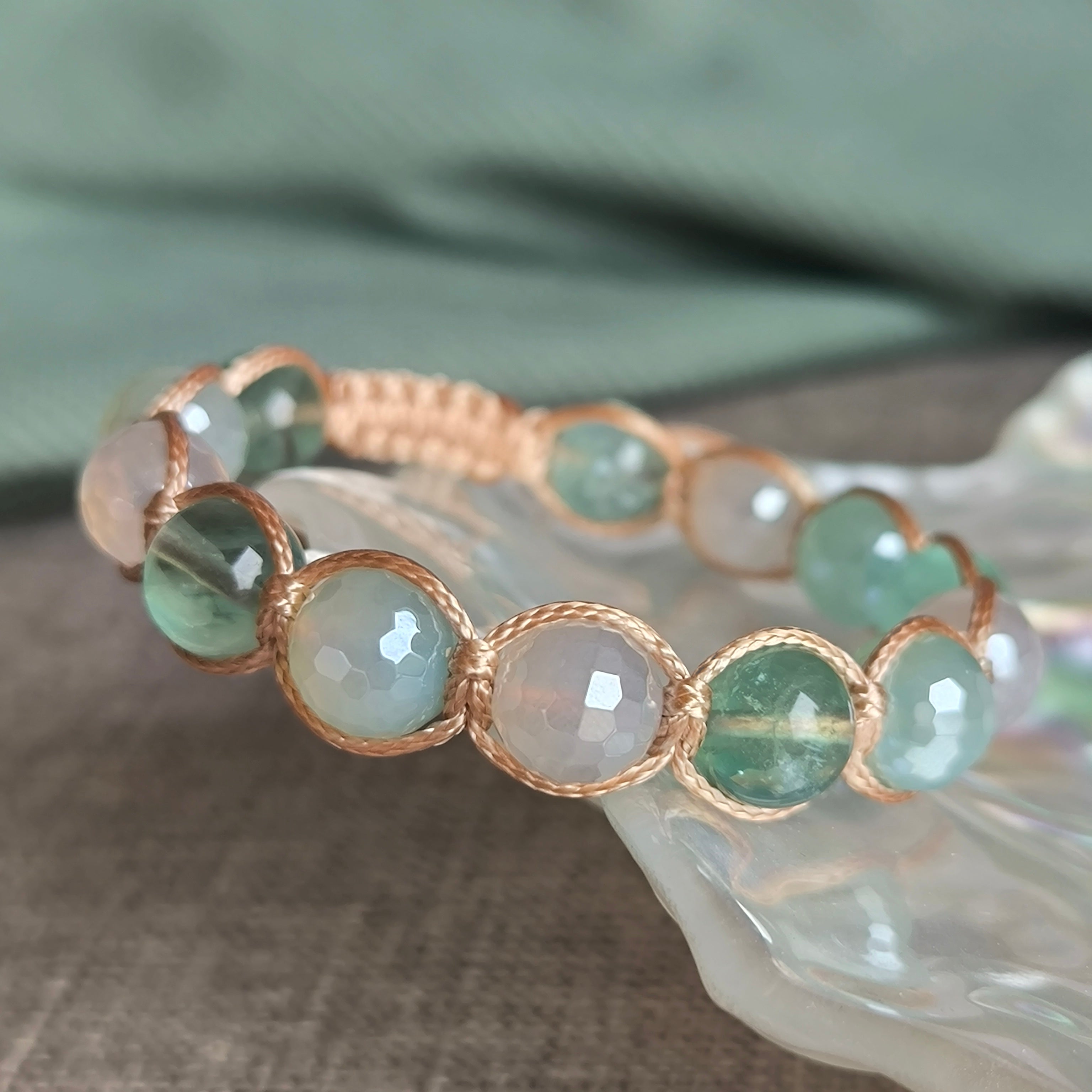 Fiona – Mineralienarmband (Fluorit, Achat) – Marole