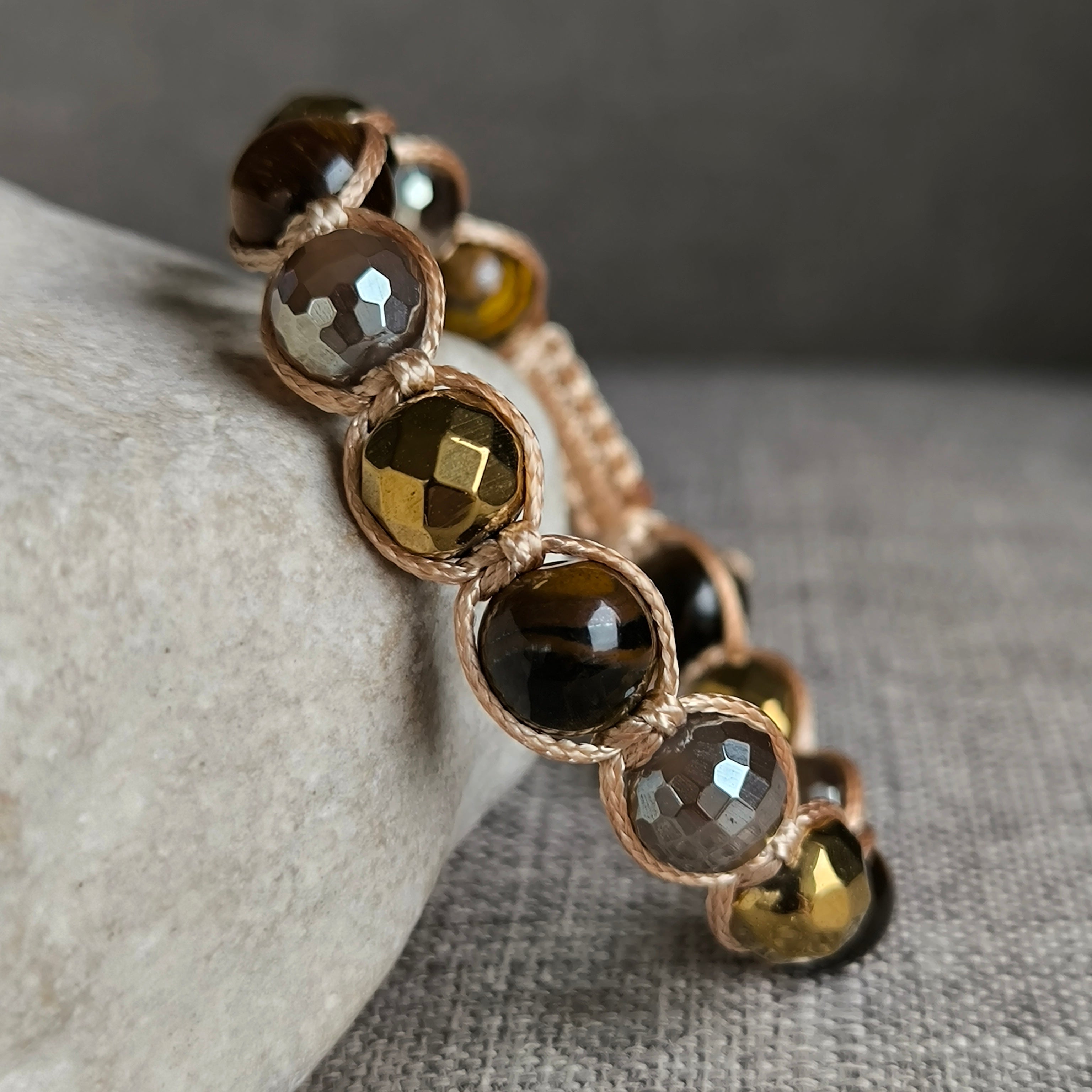 Glory - Náramok z minerálov (Achát, Hematit, Tigrie oko) - Marole