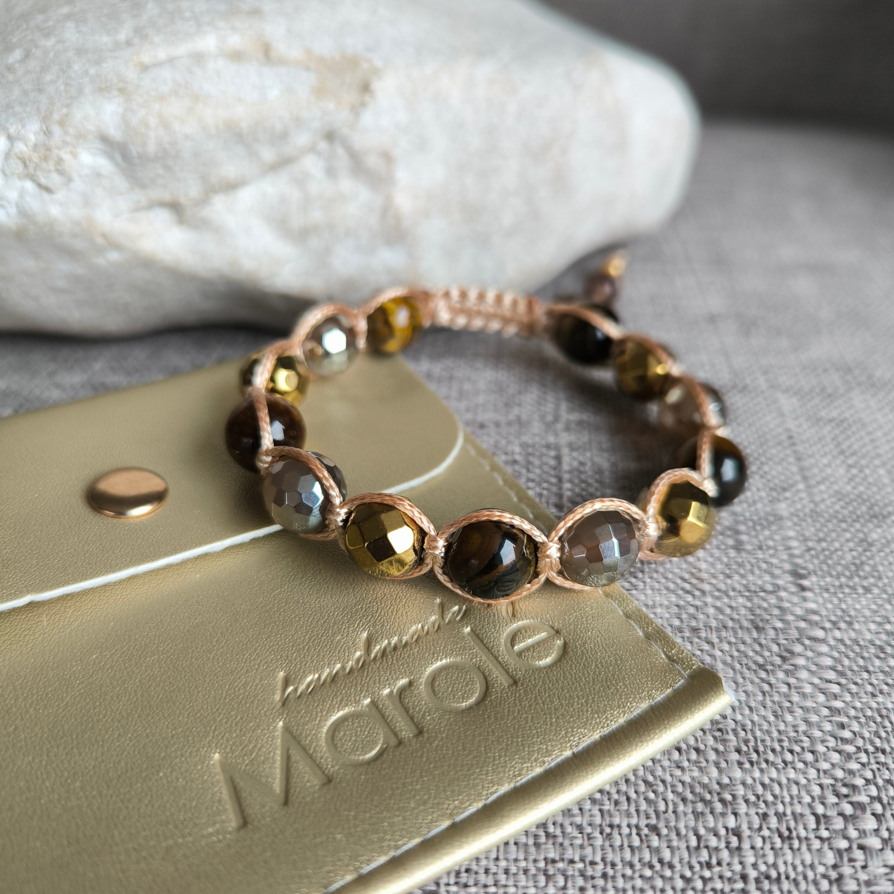 Glory – Mineralienarmband (Achat, Hämatit, Tigerauge) – Marole