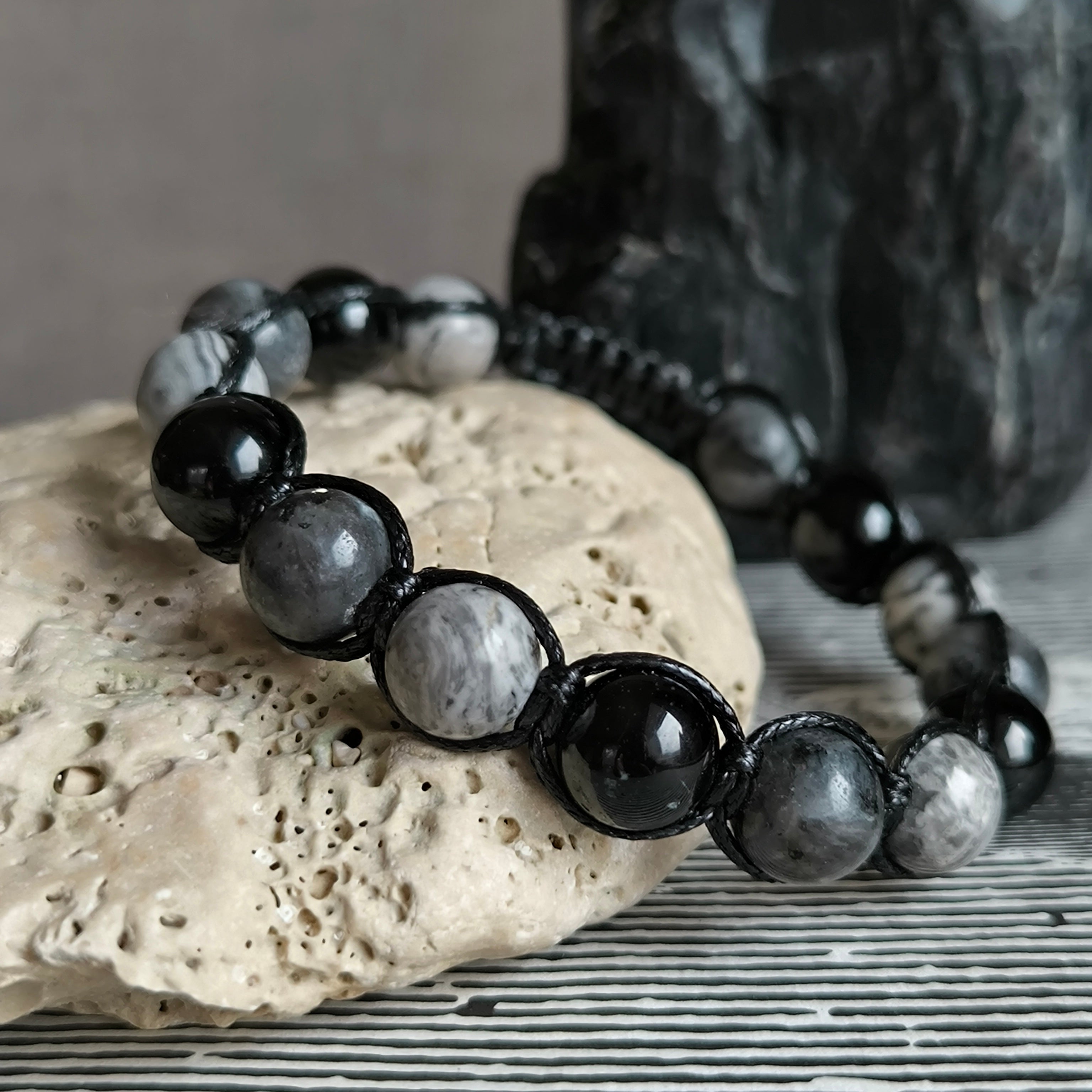 Hector - Náramok z minerálov (Turmalín, Jaspis, Labradorit) - Marole