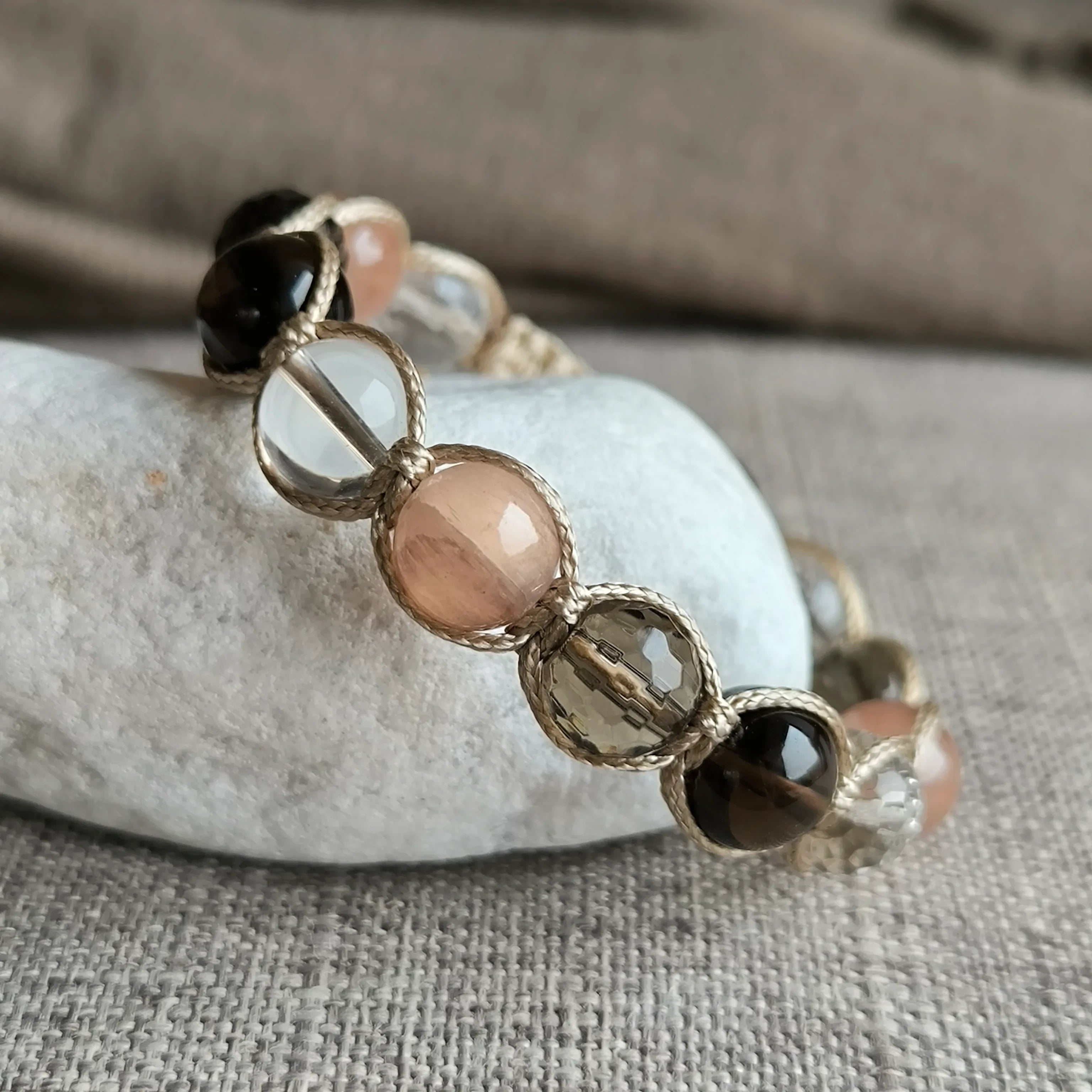 Kofila - Brățară cu minerale (Záhneda, Cristal, Jadeit) - Marole