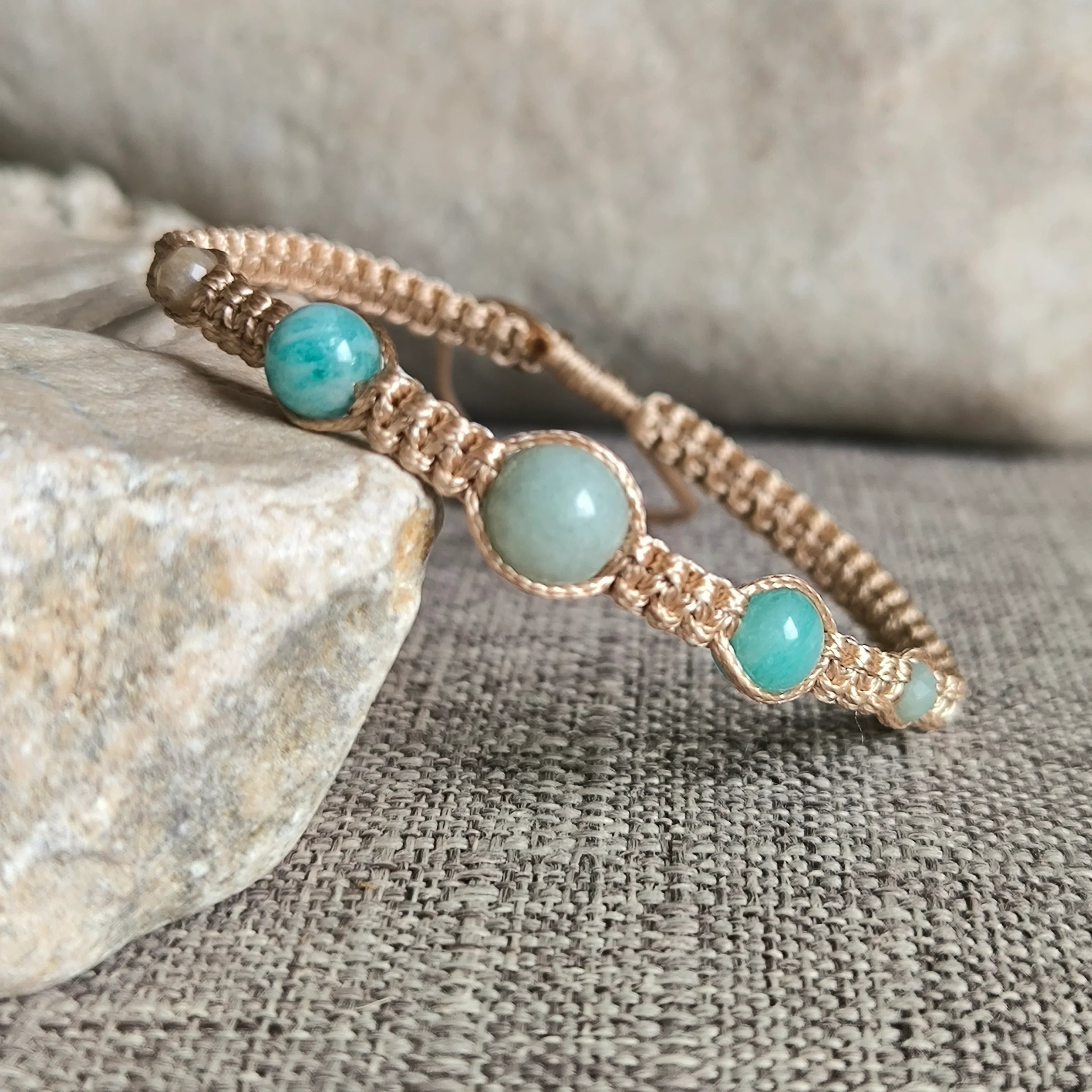 Minimalistisches Armband – Du bist stark (Amazonit) – Marole