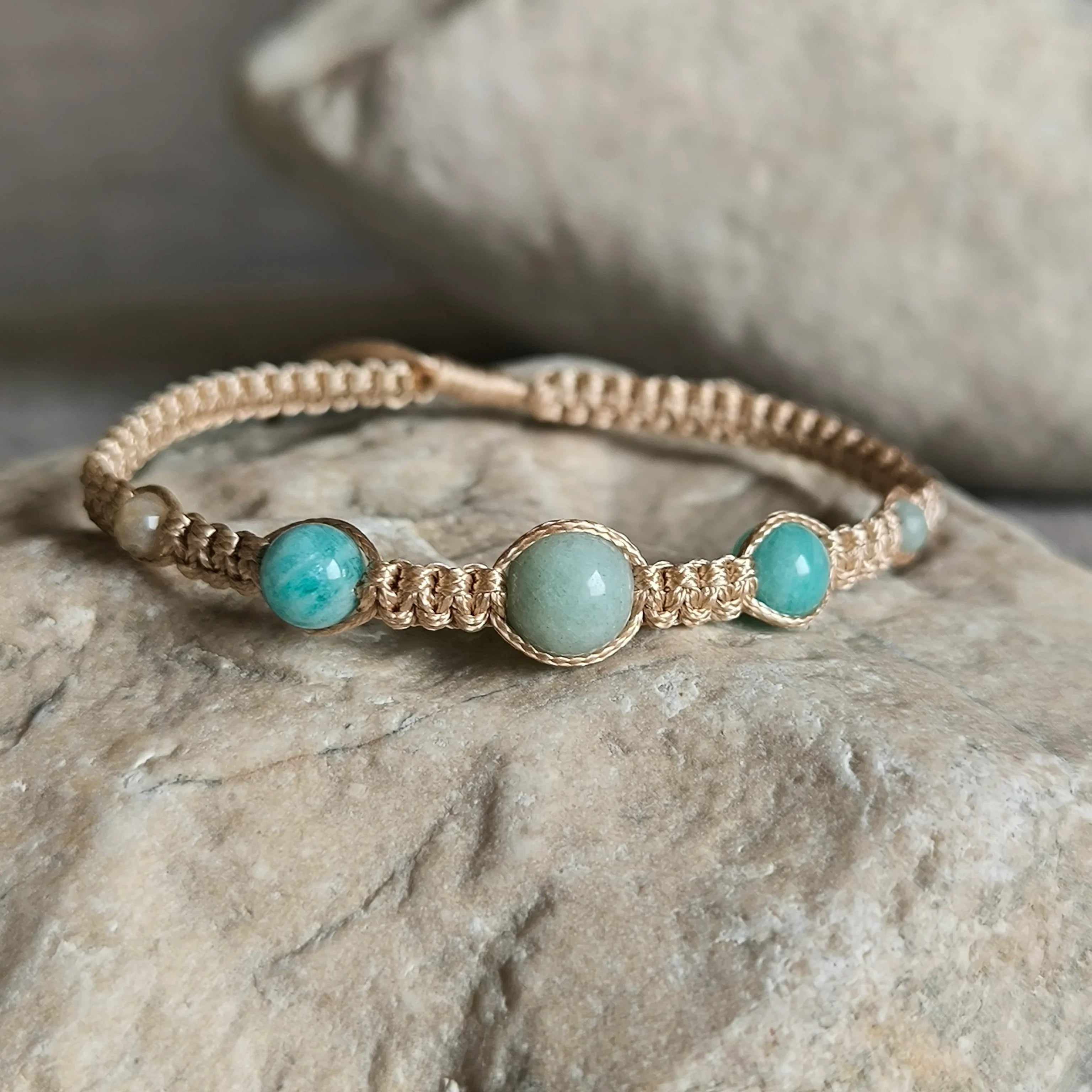 Brățară minimalistă - Ești puternică (Amazonit) - Marole