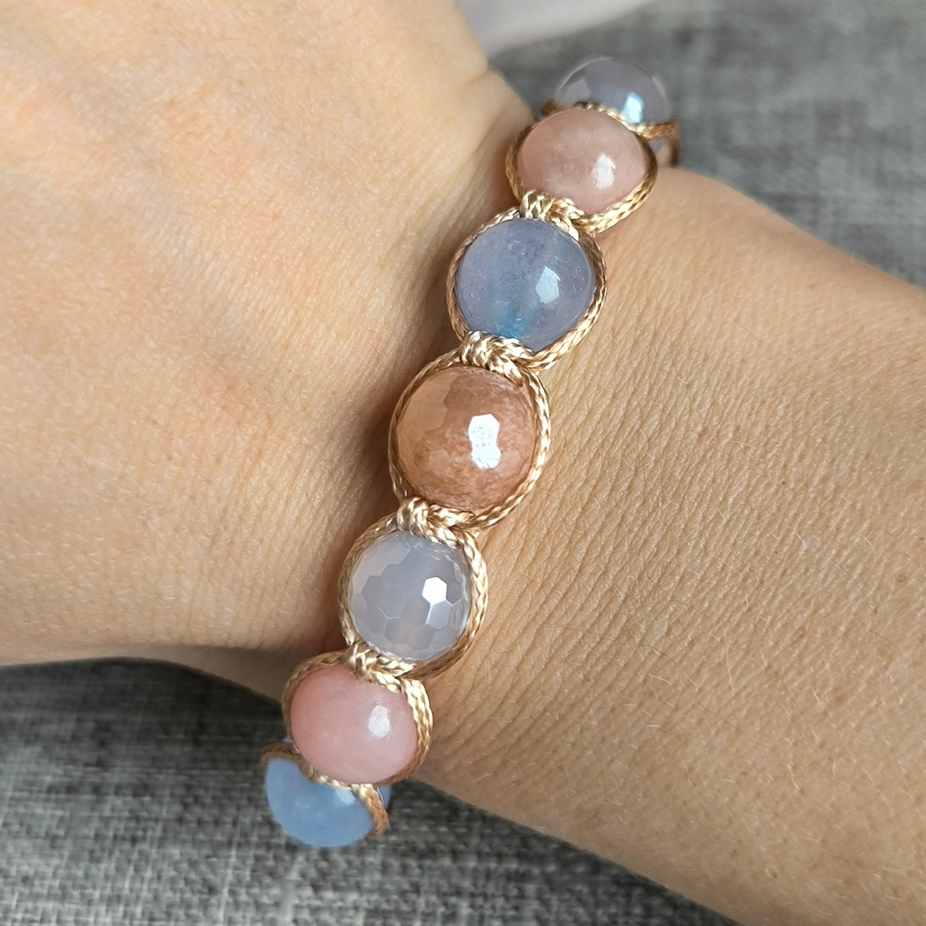 Moana - Náramok z minerálov (Akvamarín, Jadeit, Avanturín) - Marole