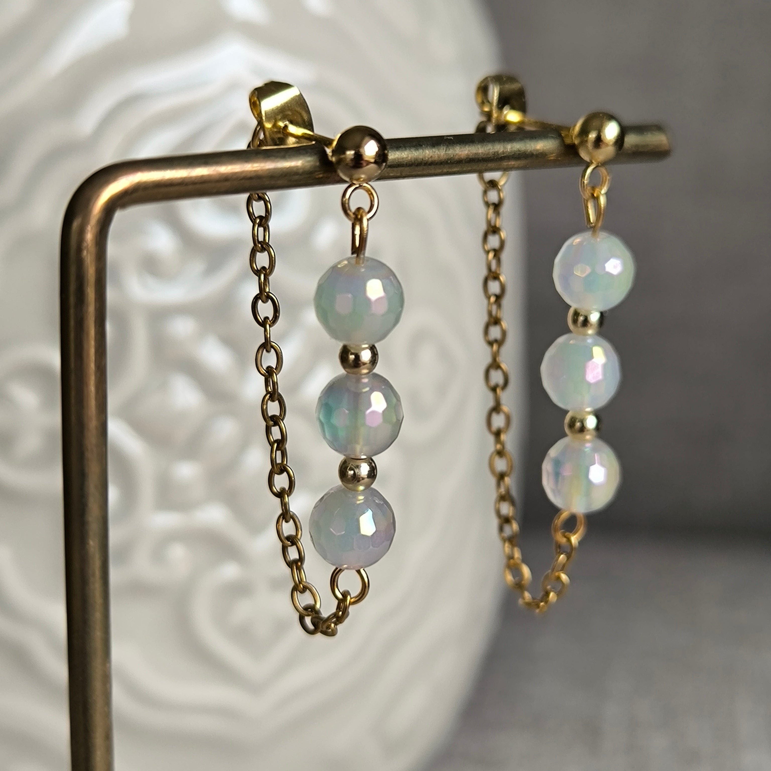 Náušnice z minerálov (Achát) - Marole