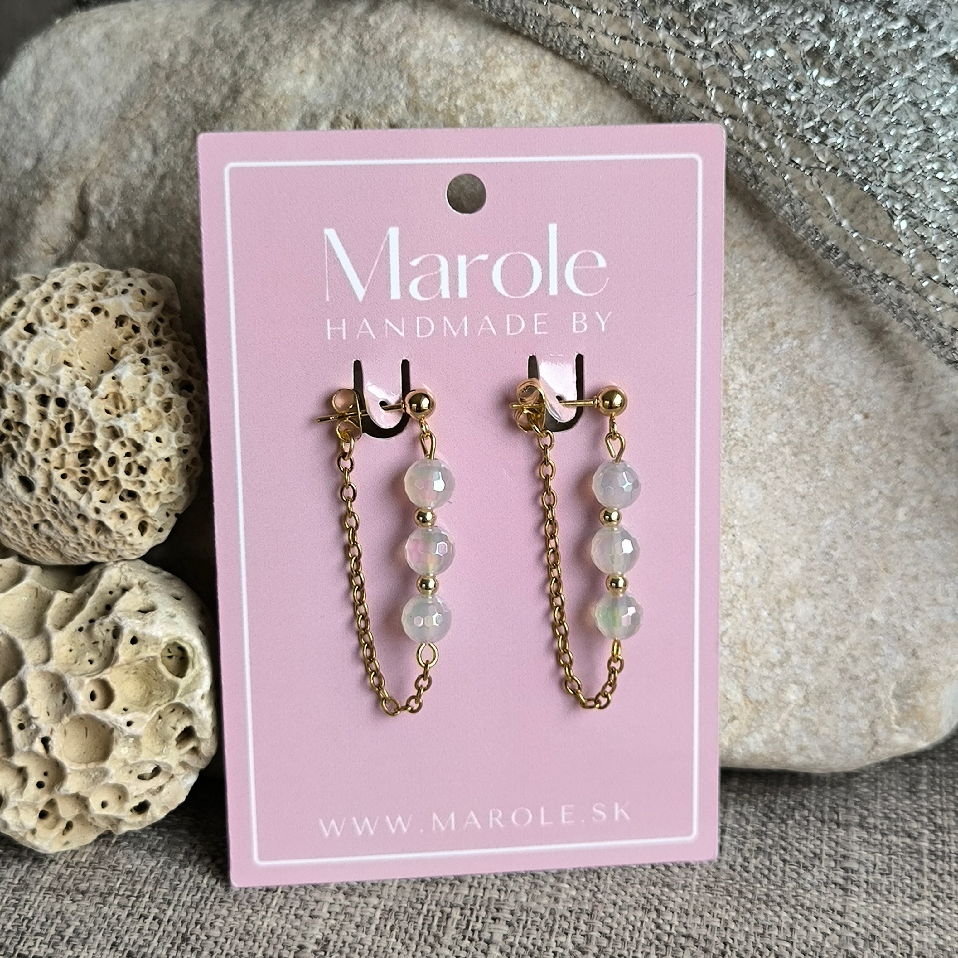 Mineralienohrringe (Achat) - Marole