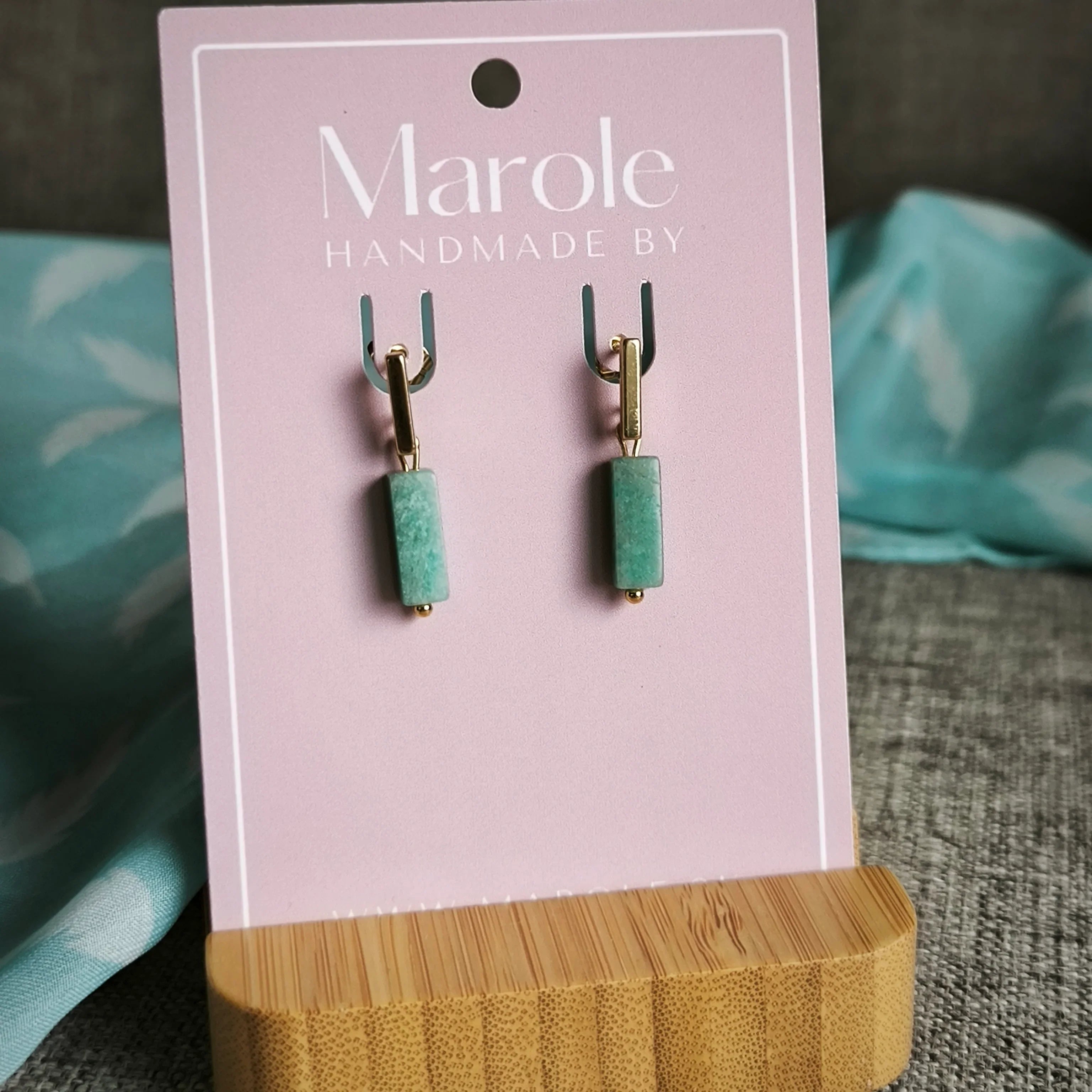 Cercei minerali (amazonit) - Marole