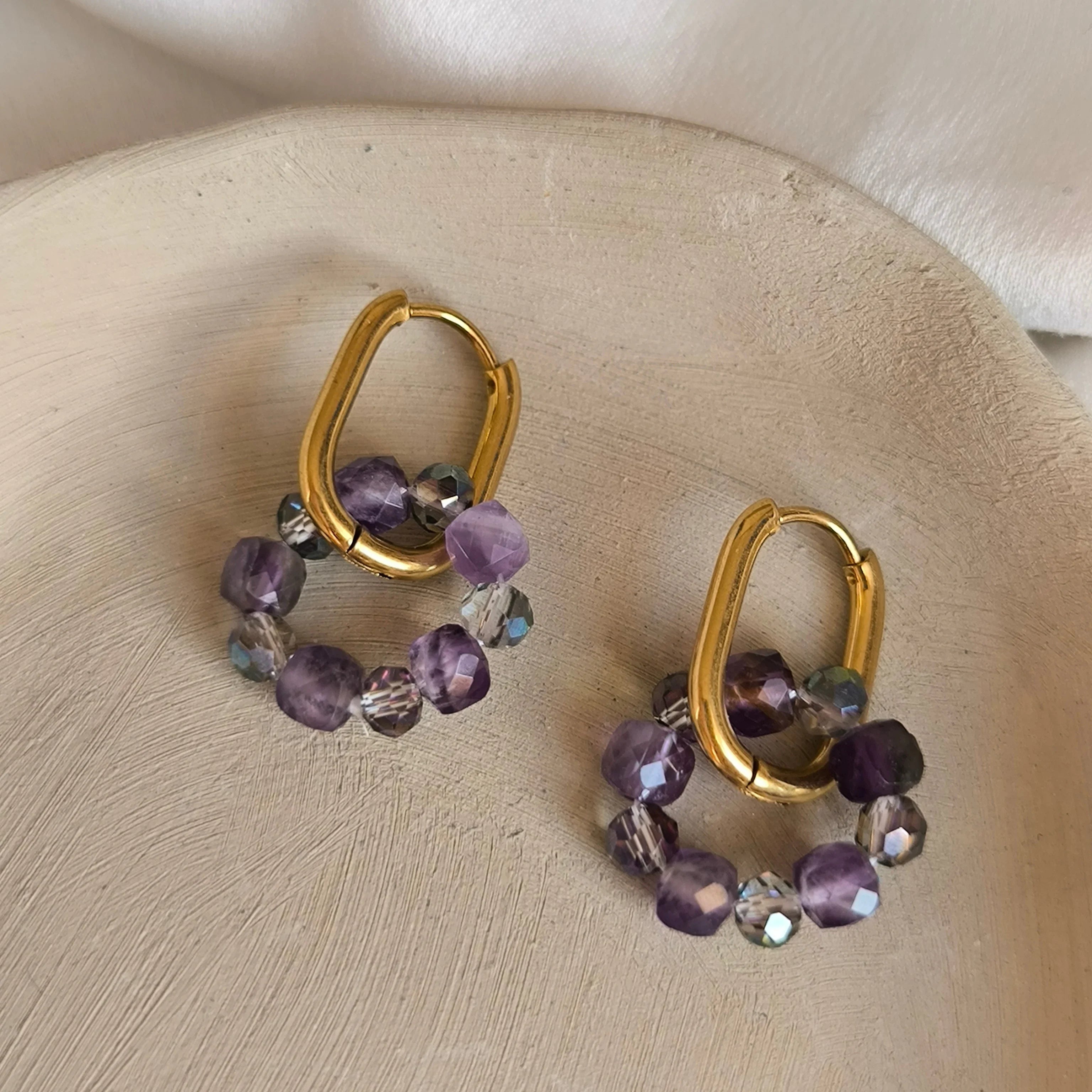 Kolczyki mineralne (Ametyst) - Marole