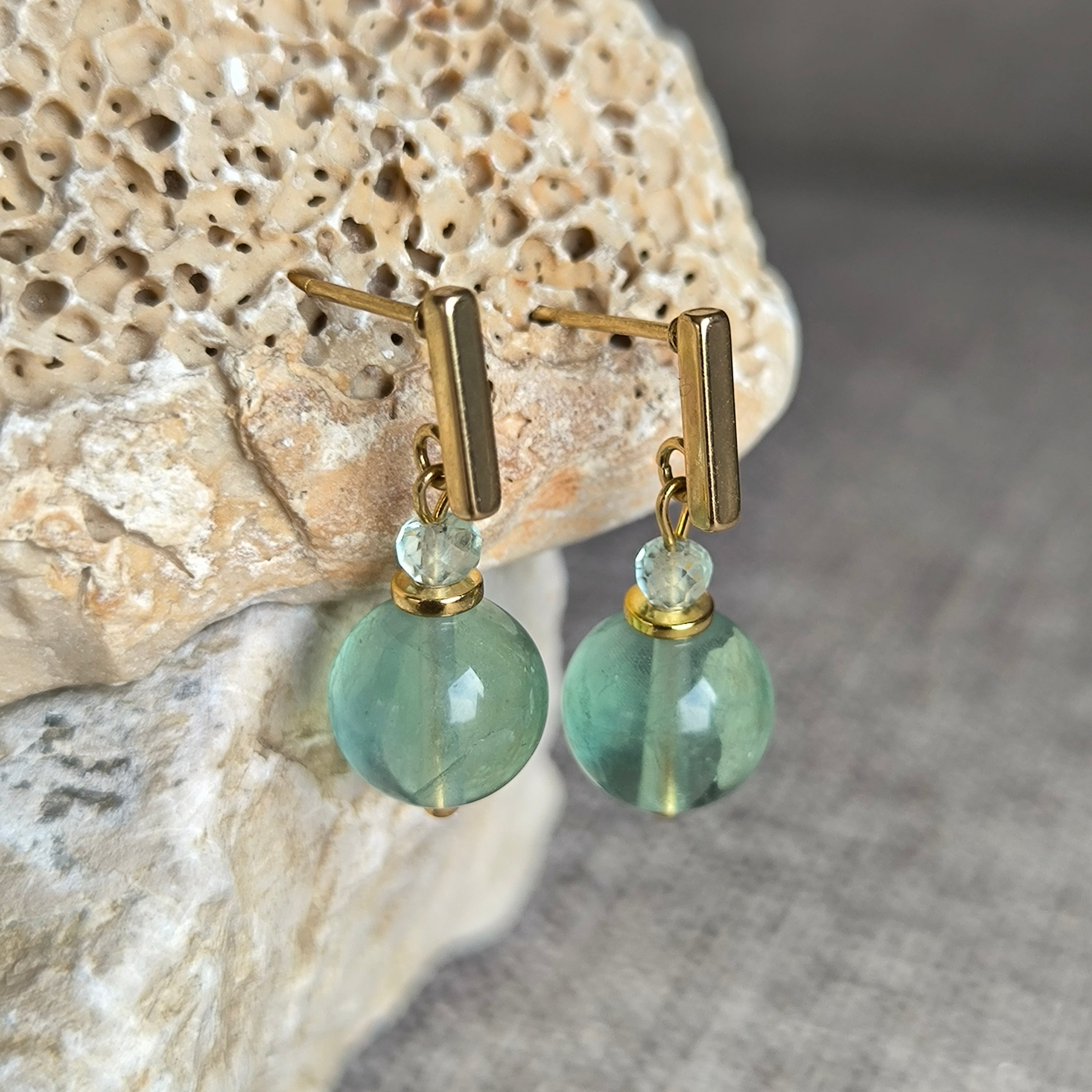 Mineralienohrringe (Fluorit) - Marole