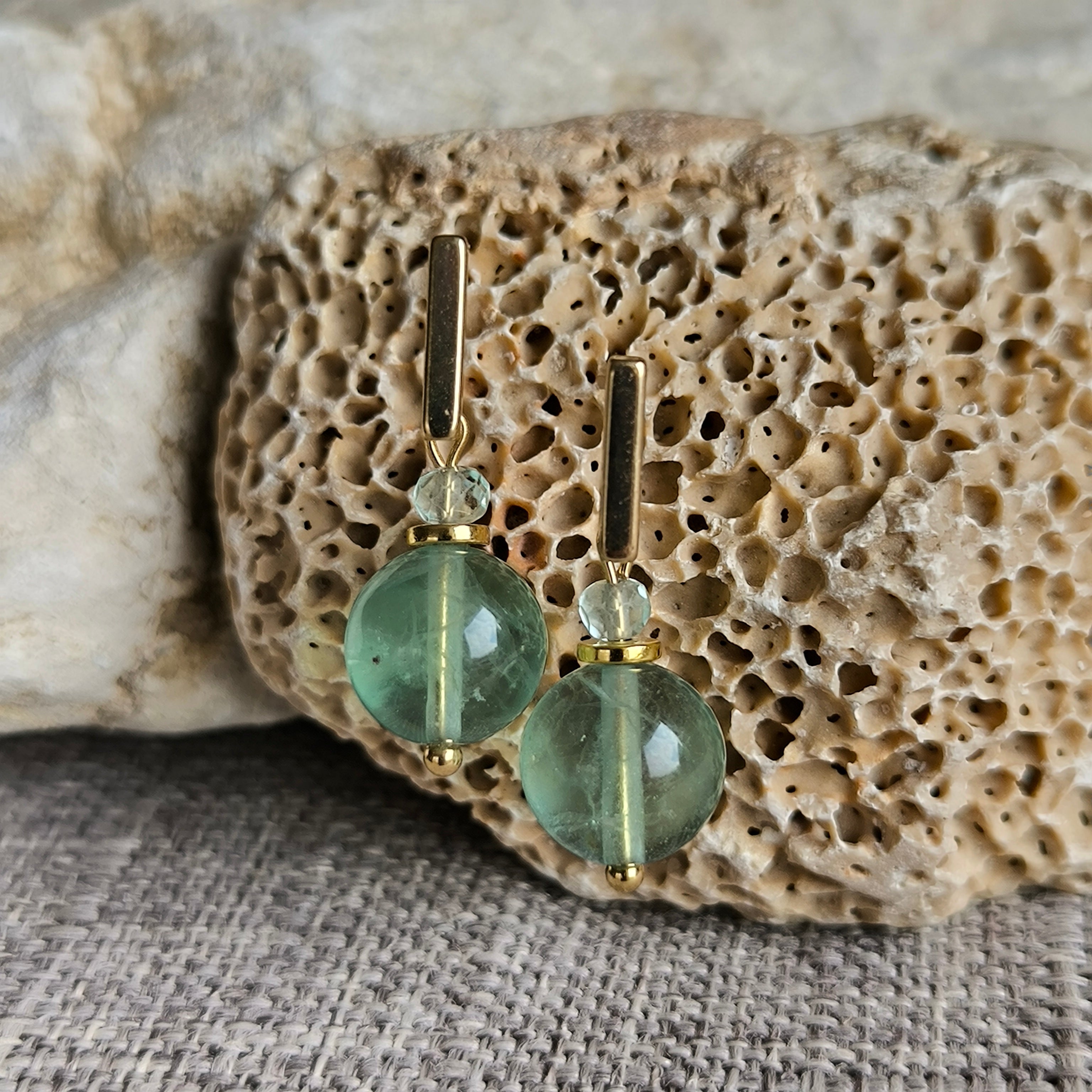 Náušnice z minerálov (Flourit) - Marole