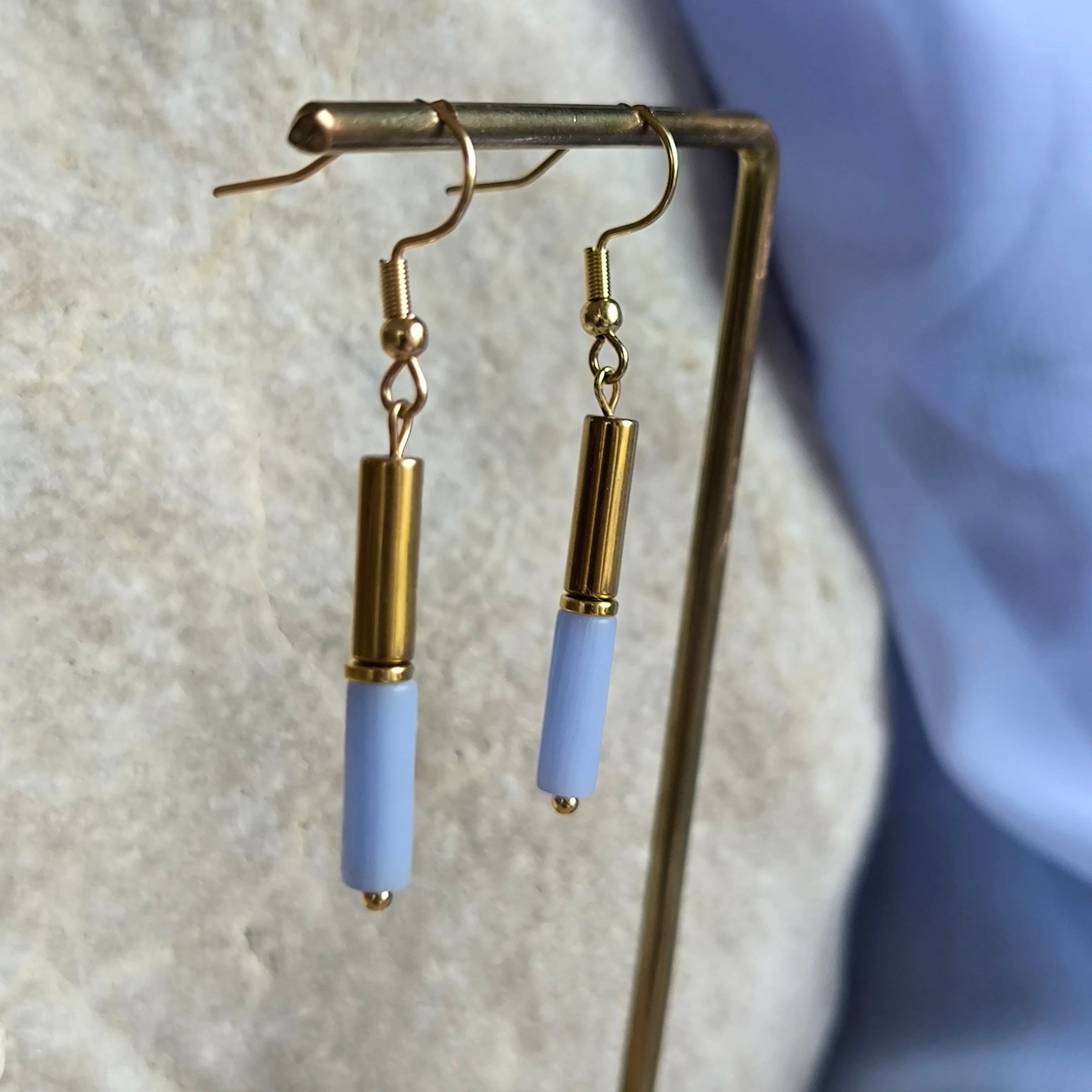 Náušnice z minerálov (Hematit, Achát) - Marole