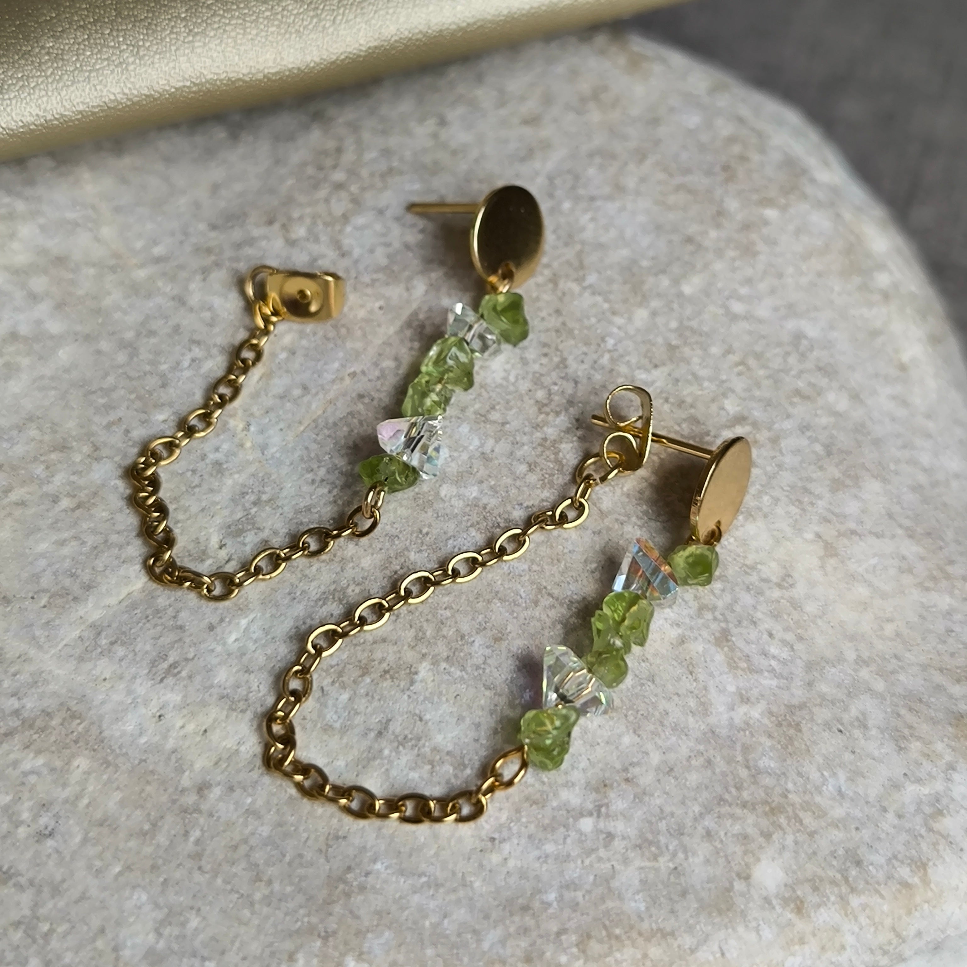Kolczyki mineralne (Peridot) - Marole