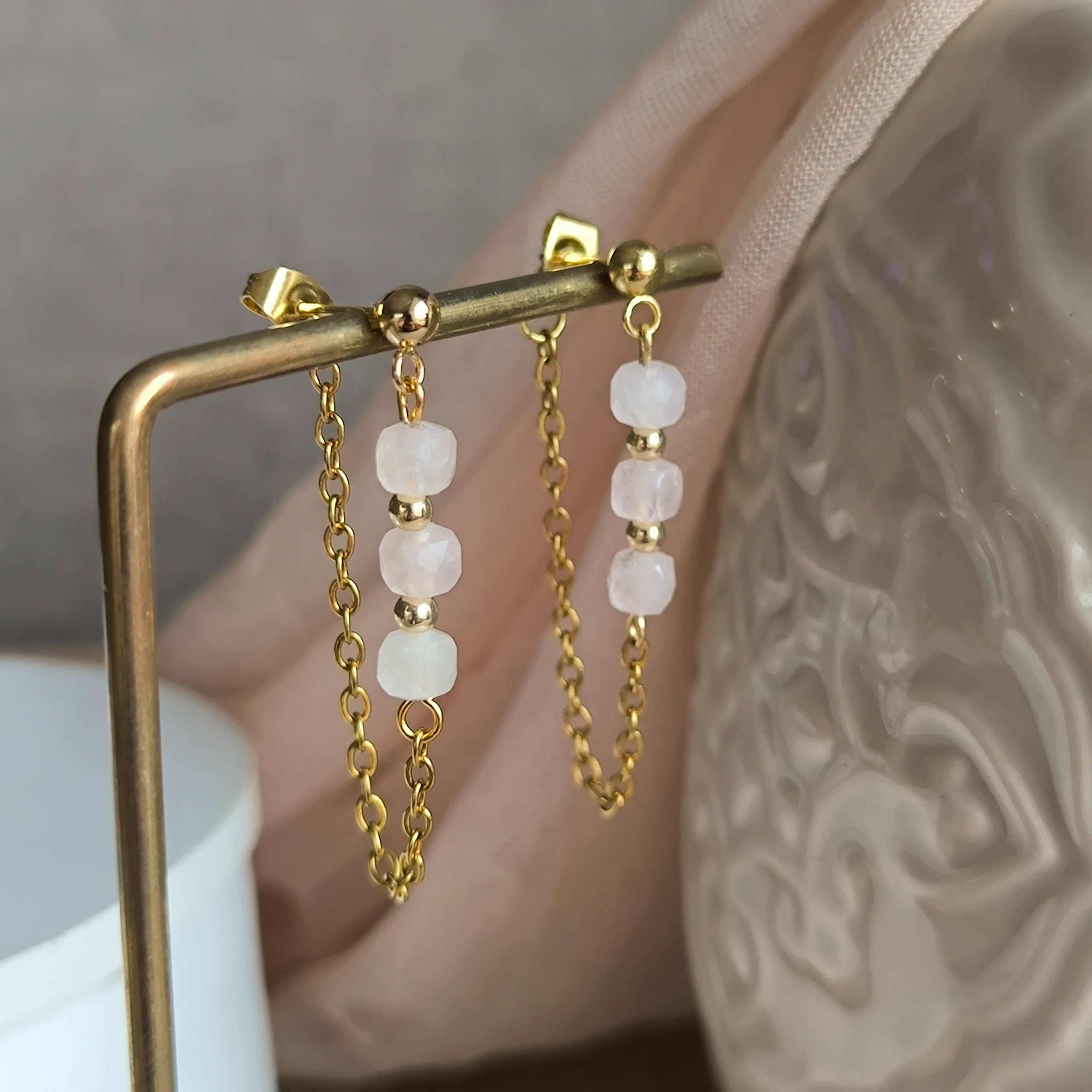 Náušnice z minerálov (Ruženín) - Marole