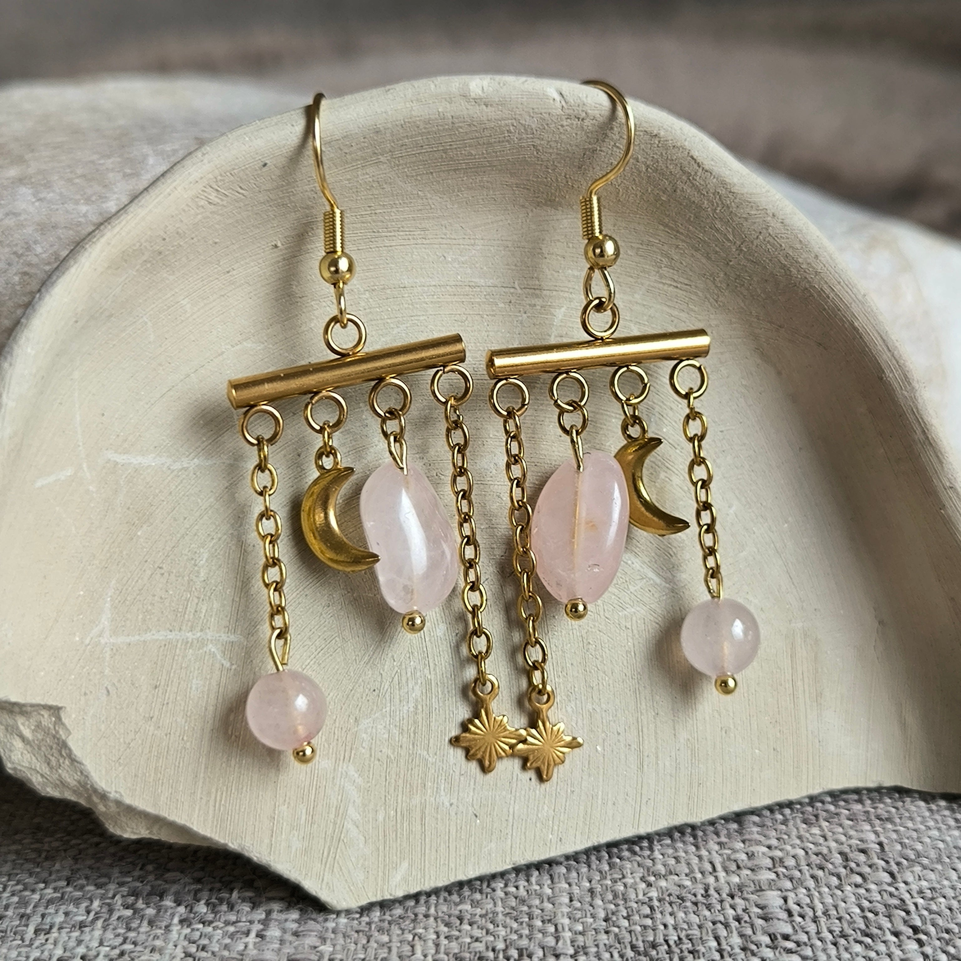 Náušnice z minerálov (Ruženín) - Marole