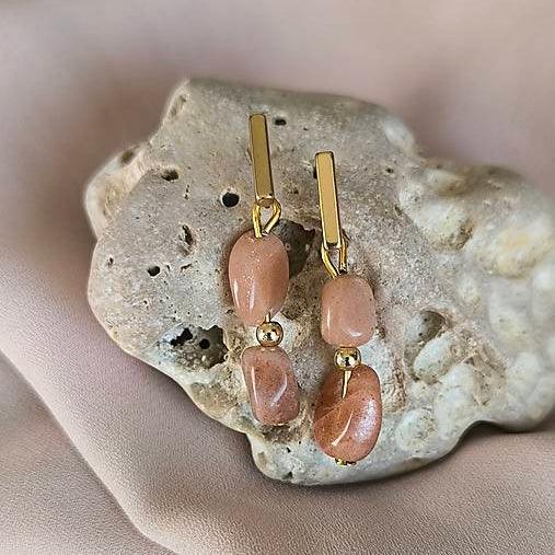 Mineralienohrringe (Sonnenstein) - Marole