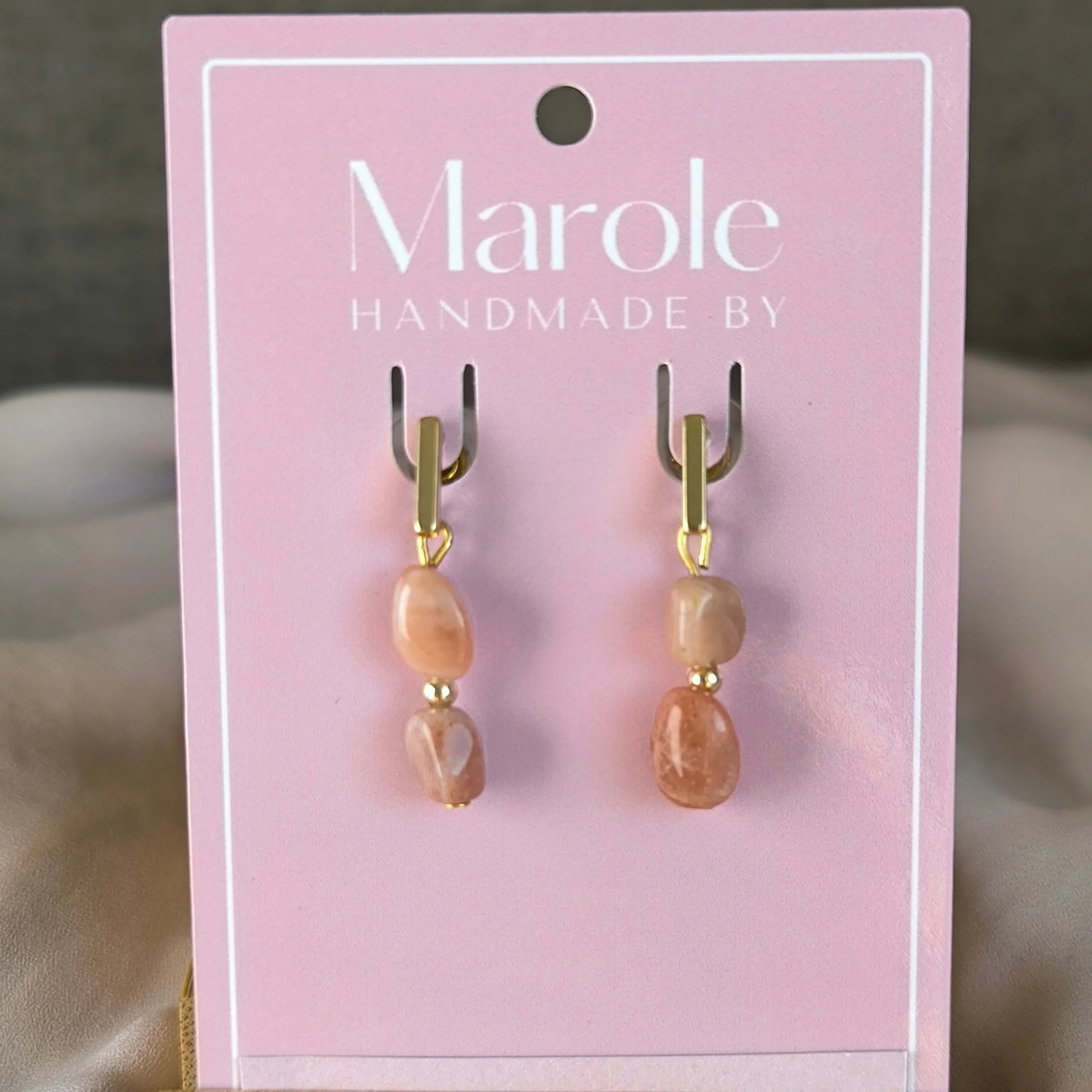 Mineralienohrringe (Sonnenstein) - Marole