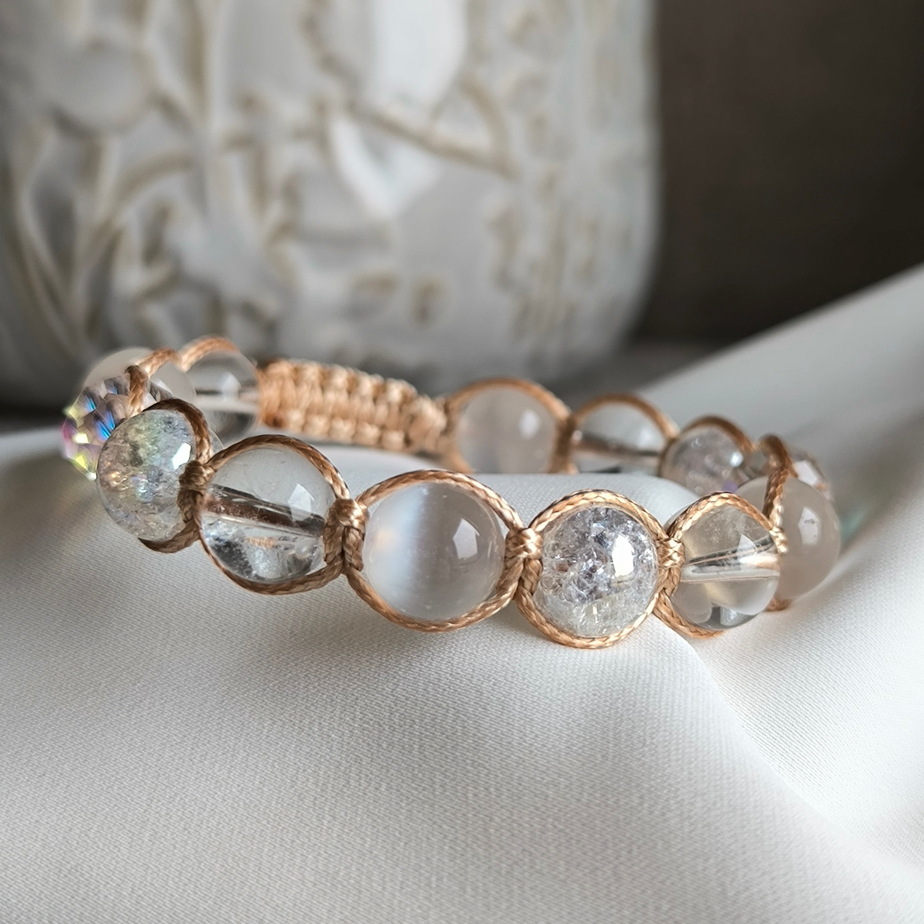 Nova - Náramok z minerálov (Selenit, Krištáľ) - Marole