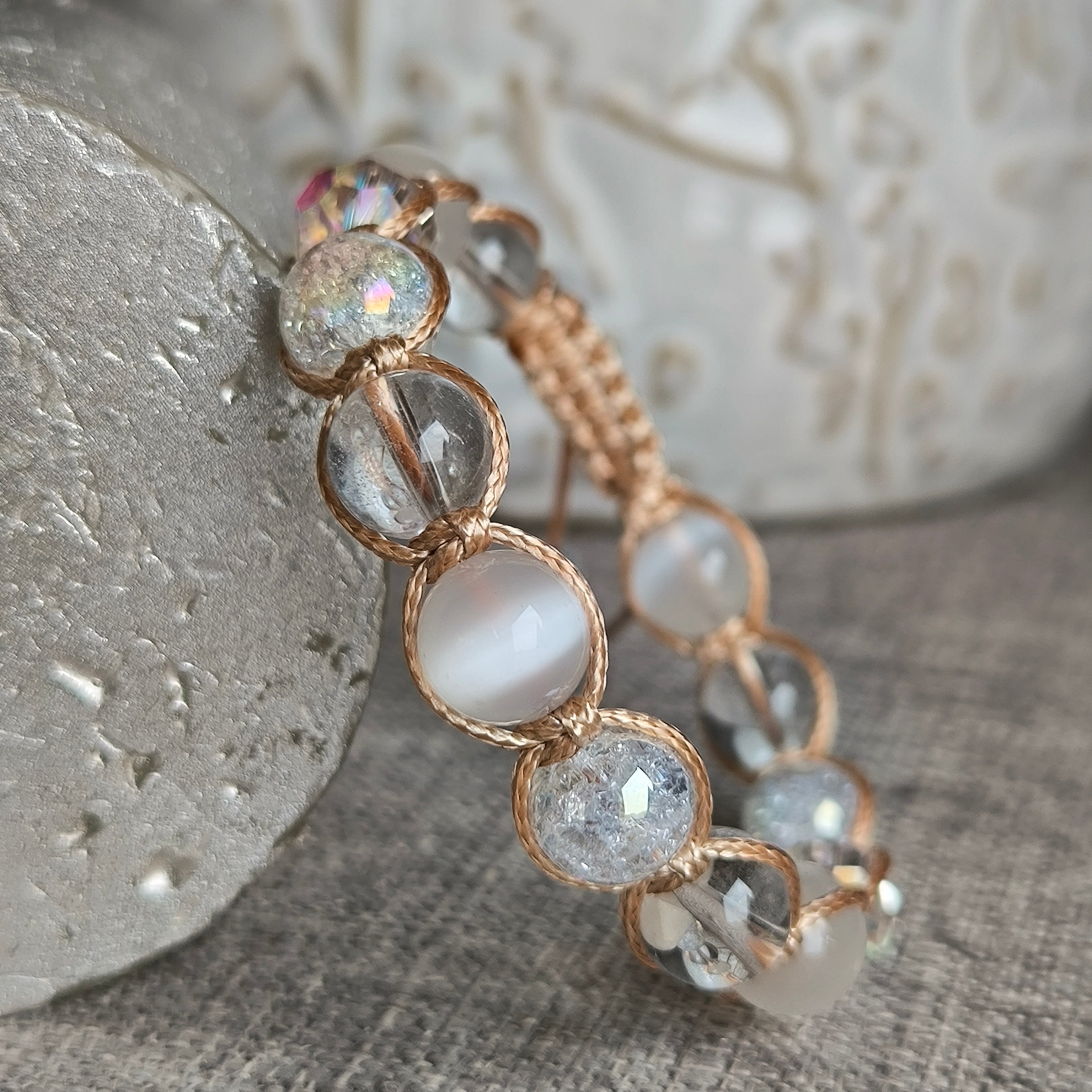 Nova - Náramok z minerálov (Selenit, Krištáľ) - Marole