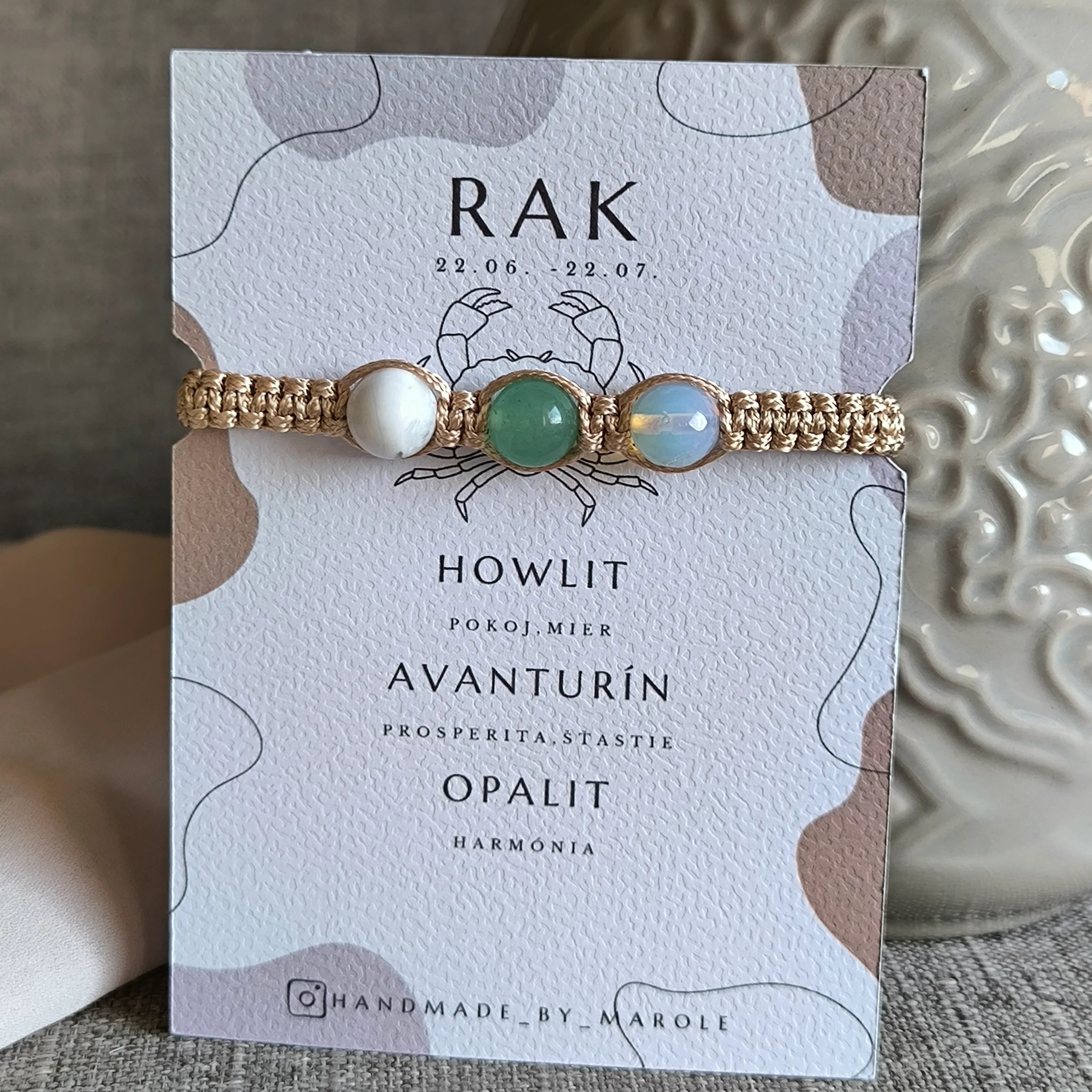 Krabbe (Howlith, Aventurin, Opalit) – Marole