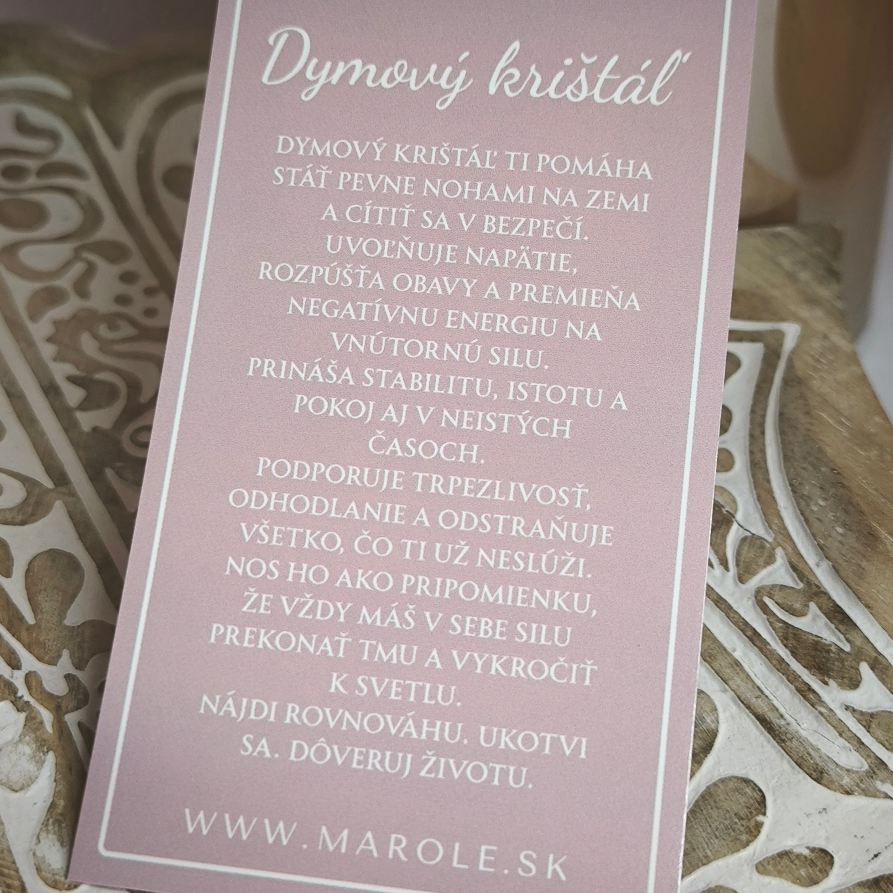 Łańcuszek z zawieszką z naturalnego minerału (Smoky Crystal) - Marole