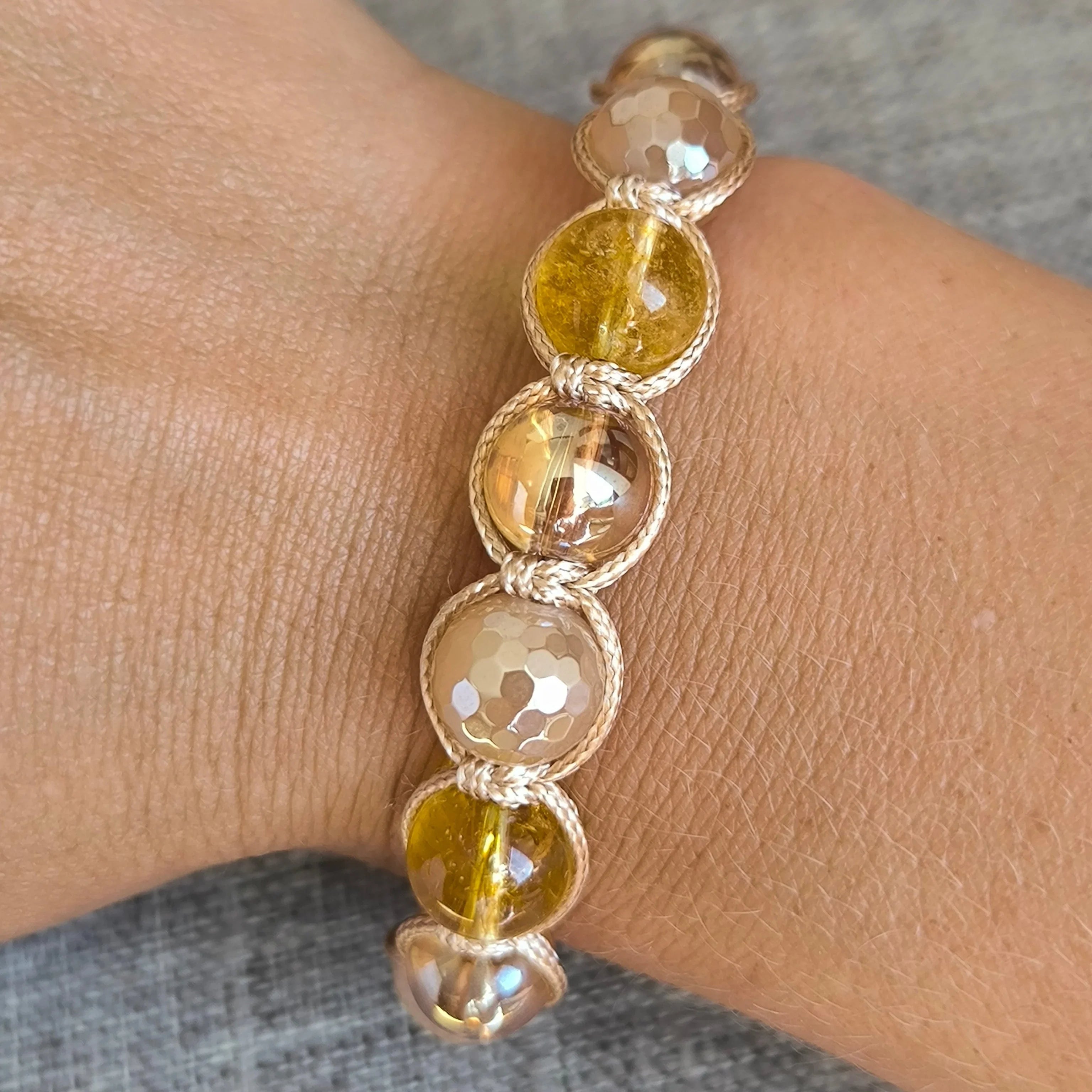 Sunny - Bransoletka mineralna (cytryna, agat) - Marole