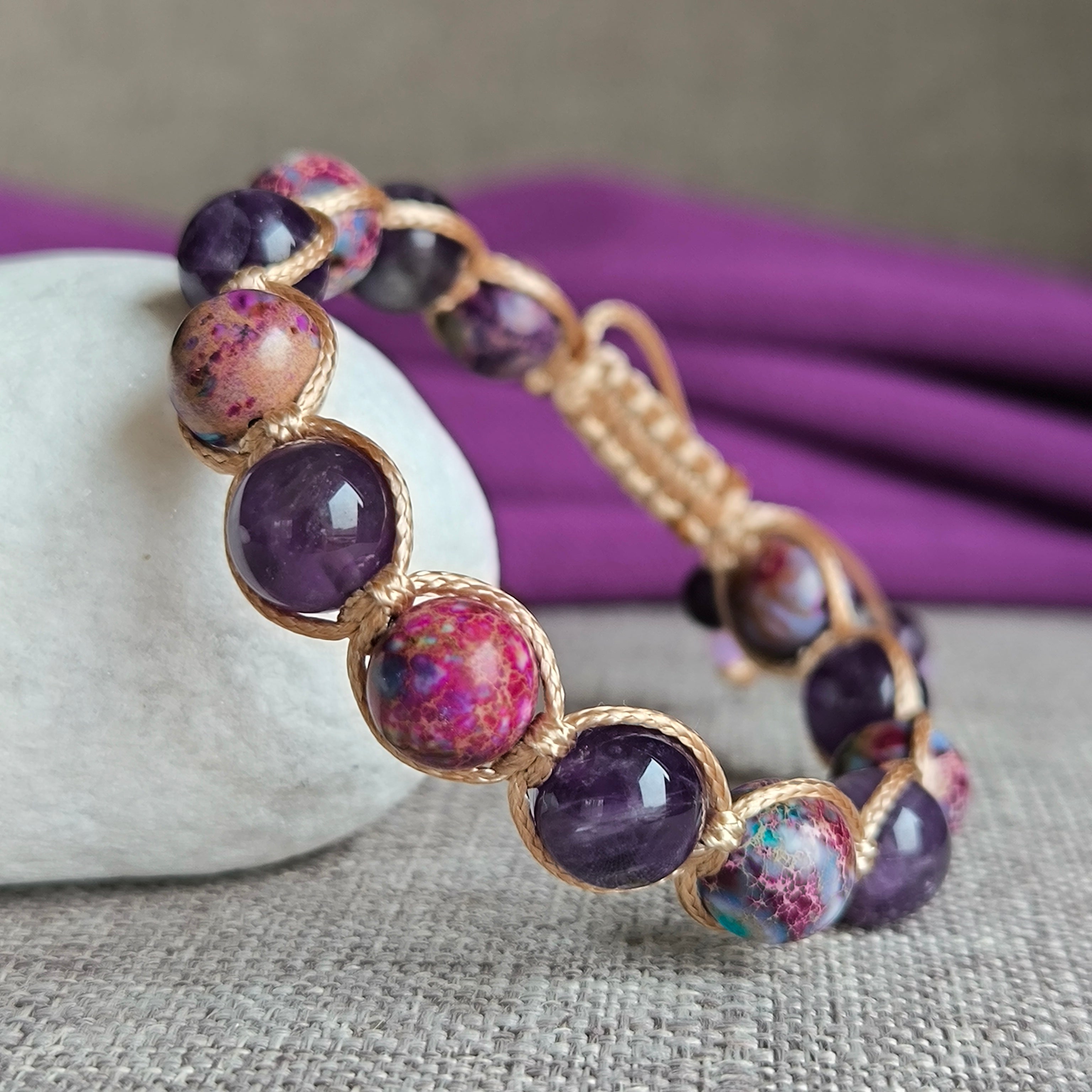 Vexa - Náramok z minerálov (Ametyst, Jaspis) - Marole