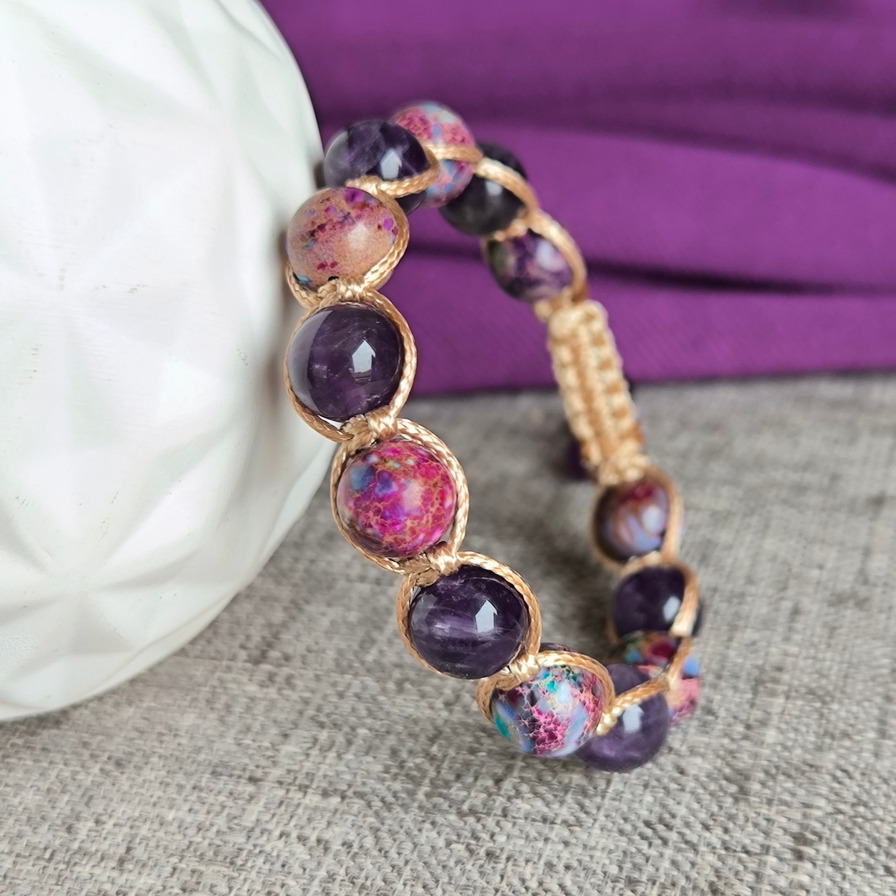 Vexa - Náramok z minerálov (Ametyst, Jaspis) - Marole