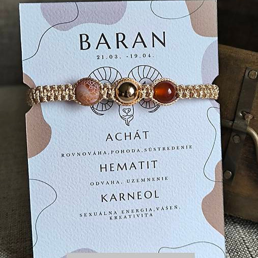 Baran (Achát, Hematit, Karneol)